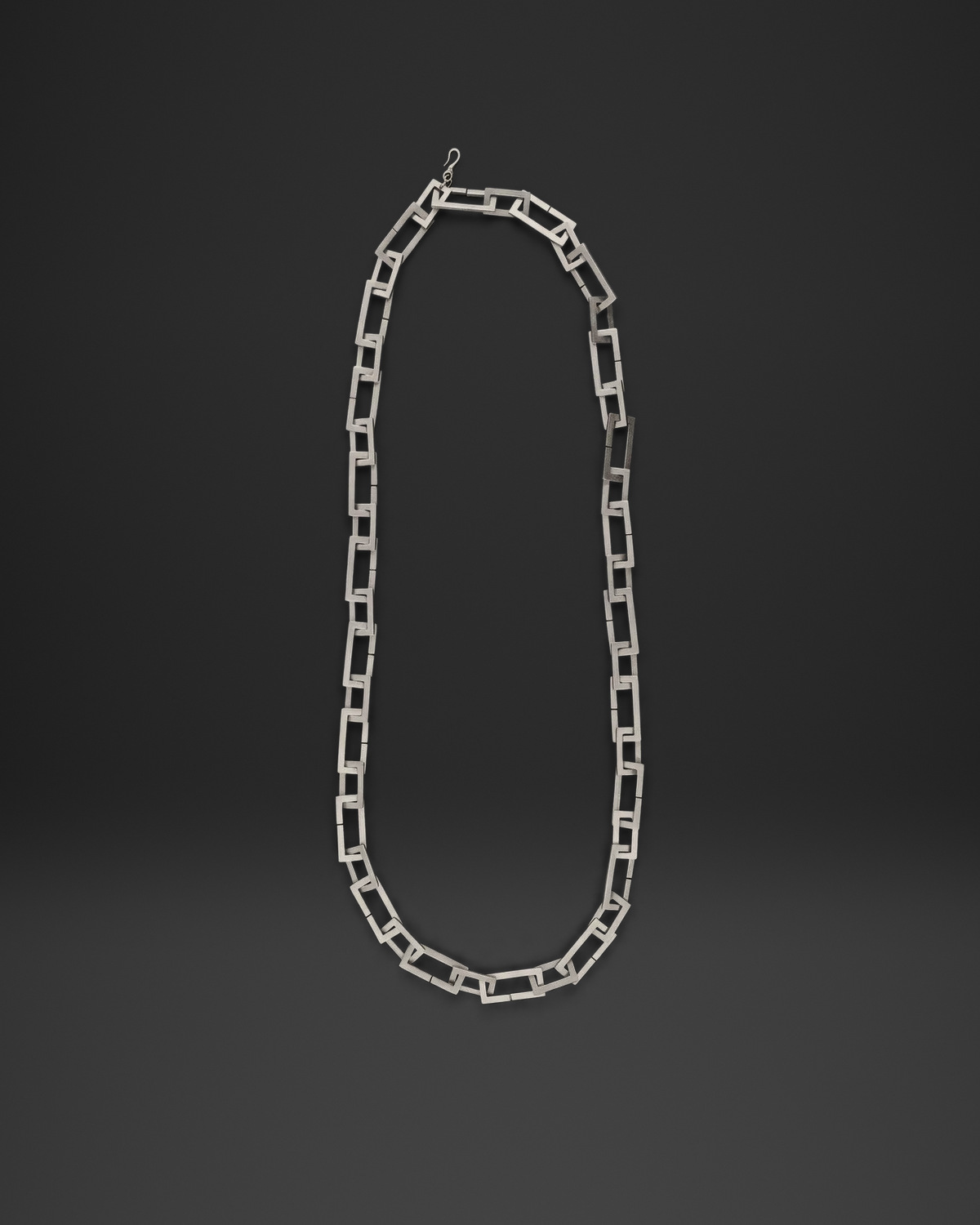 Rectangle Link Long Chain Necklace