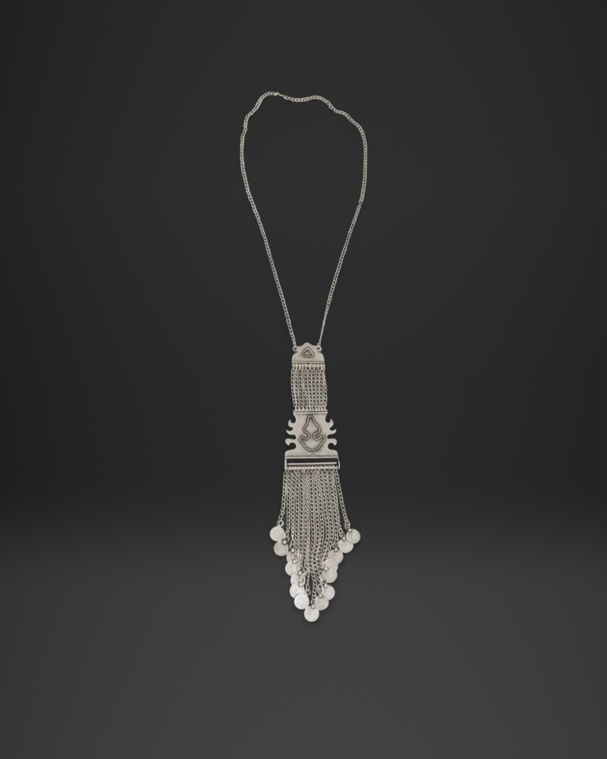 Ornate Tassel Fringe Long Necklace