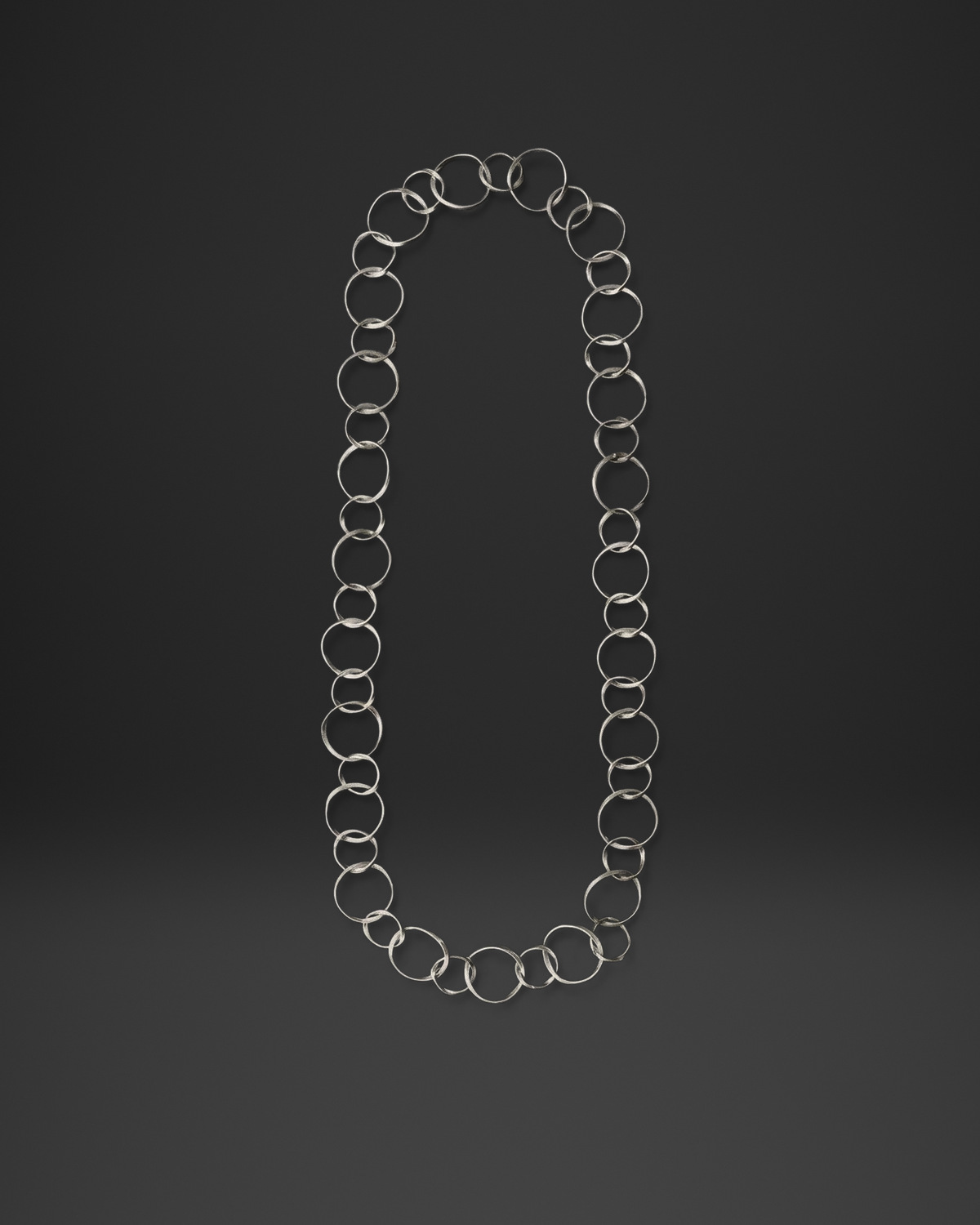 Open Ring Link Long Chain Necklace