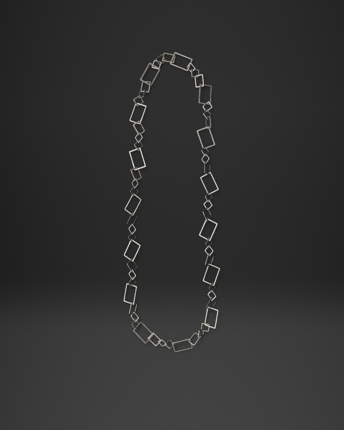 Mixed Geometric Frame Long Necklace