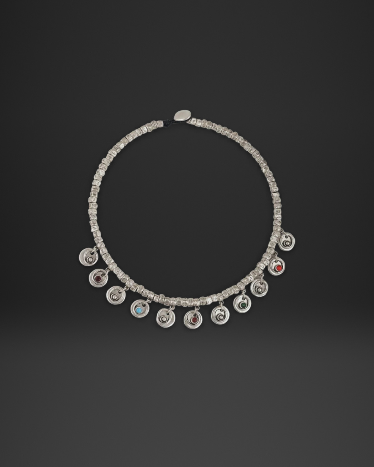 Crystal Spiral Charm Collar Necklace