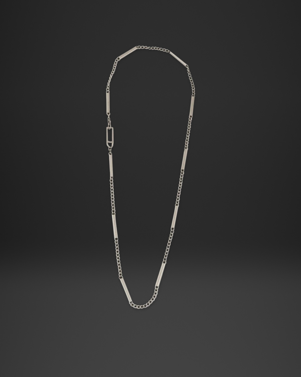 Bar Station Fine Chain Long Necklace