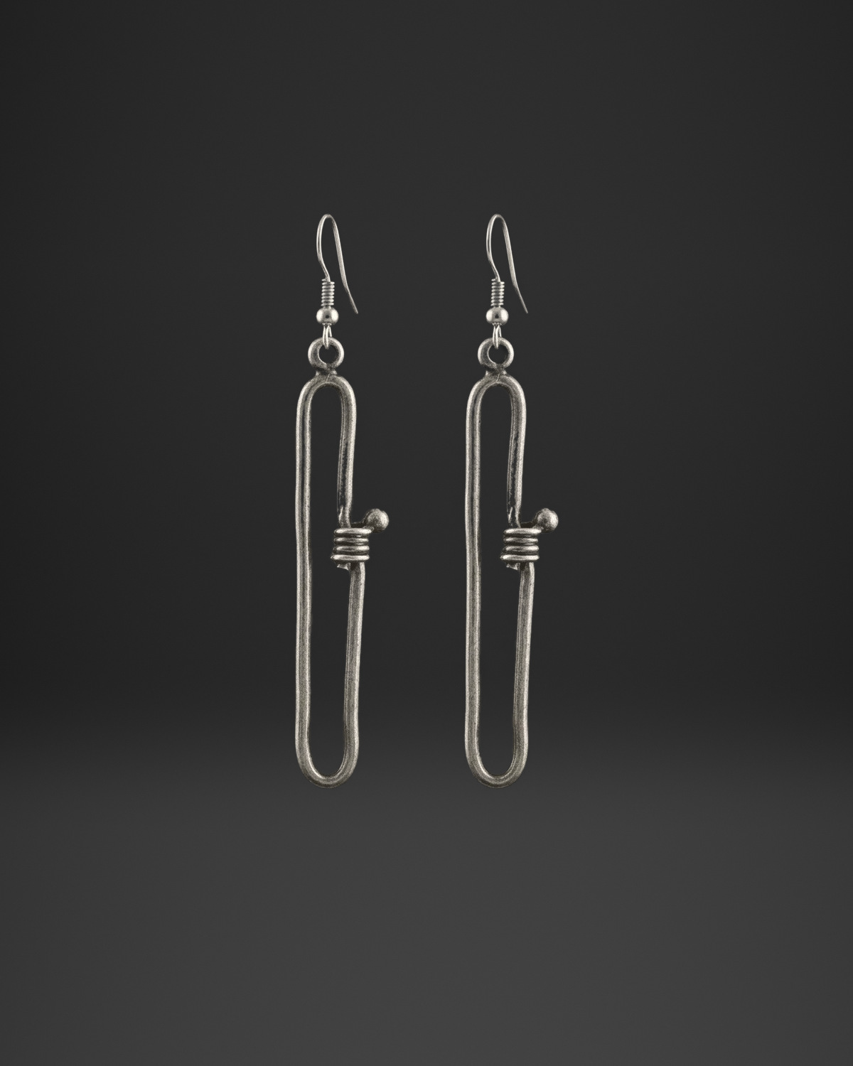 Wire Wrapped Long Loop Earrings