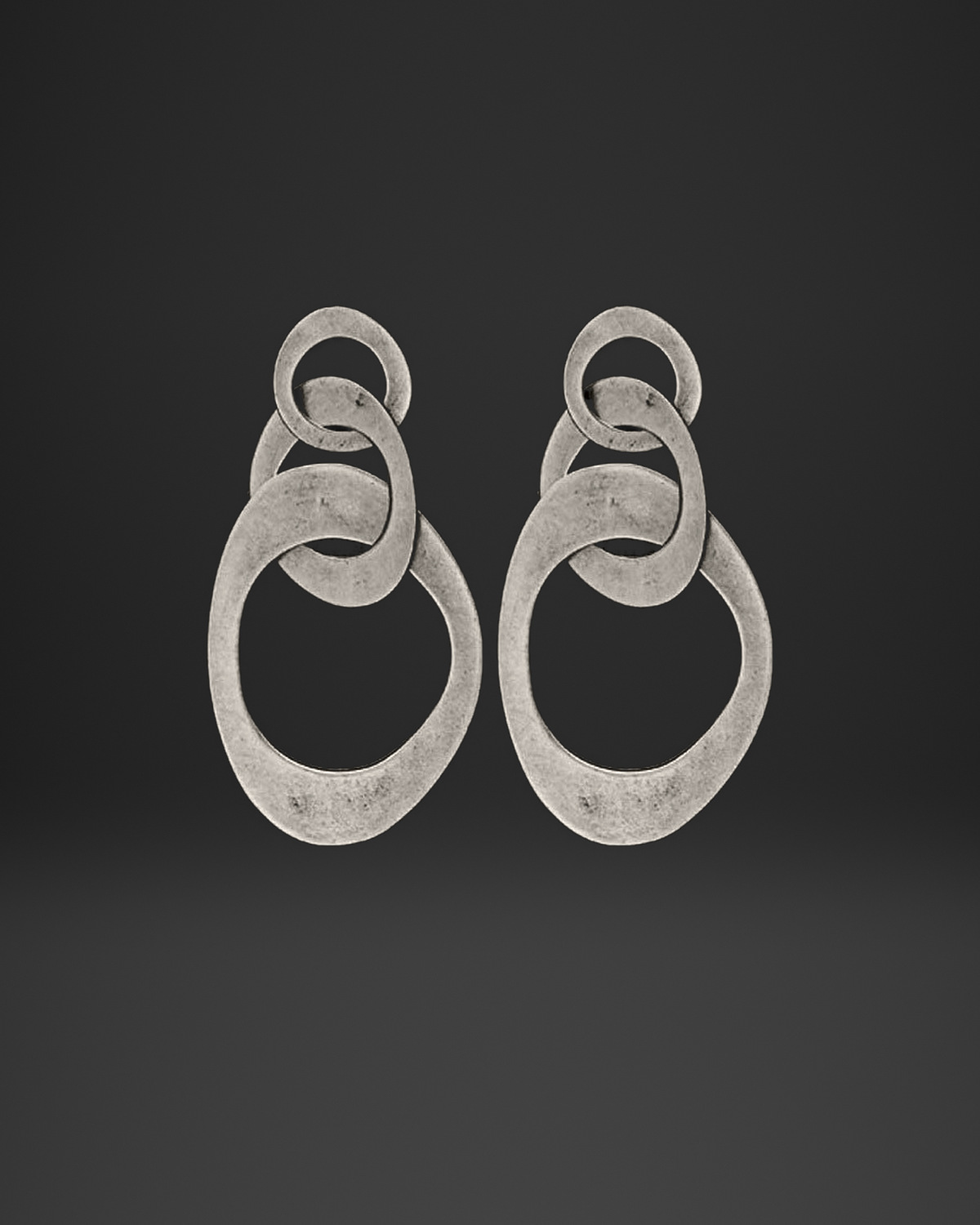 Triple Organic Loop Stud Earrings