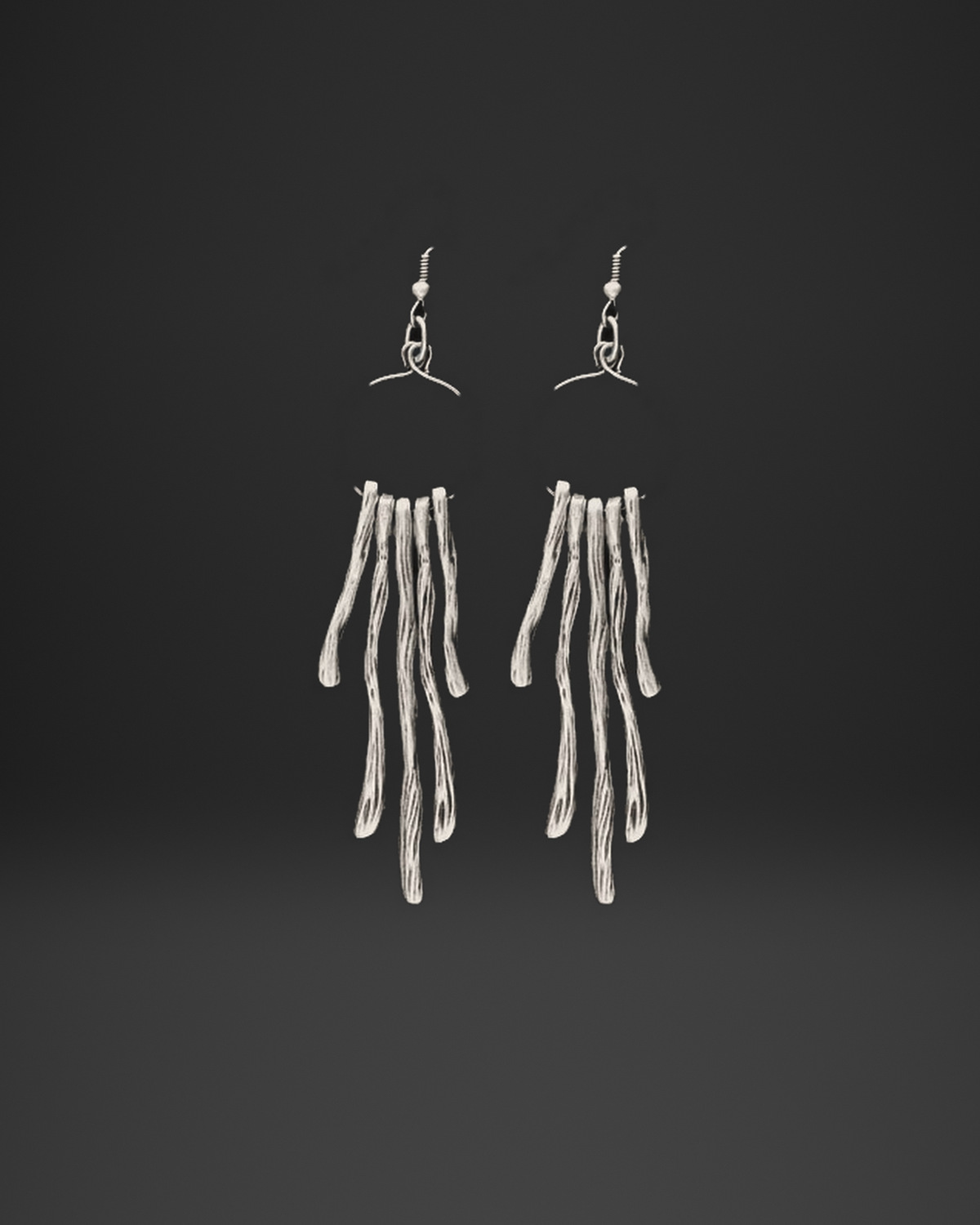 Bark Stick Fringe Earrings