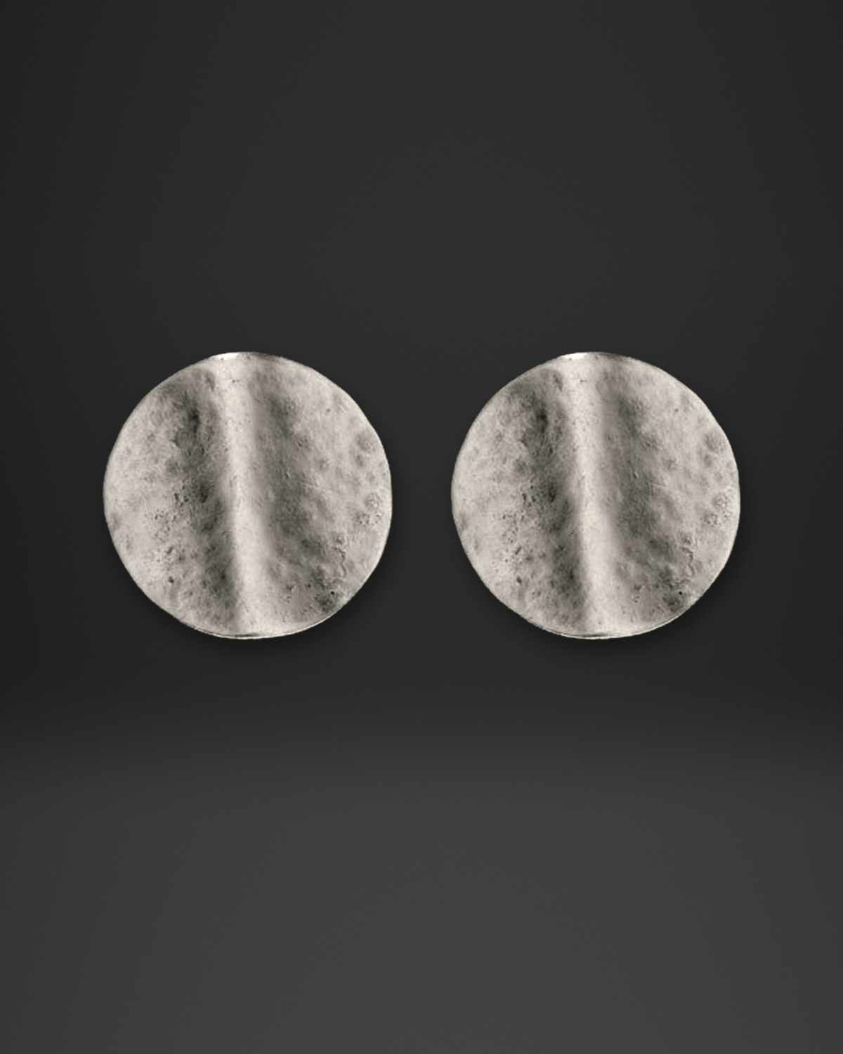 Hammered Seam Disc Clip-On Earrings