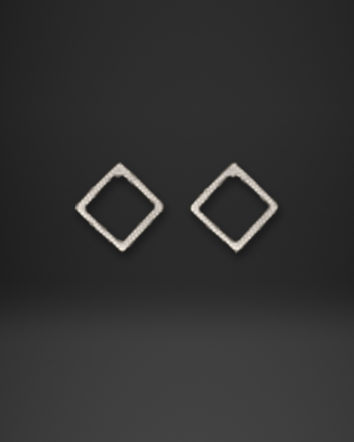 Open Diamond Outline Stud Earrings