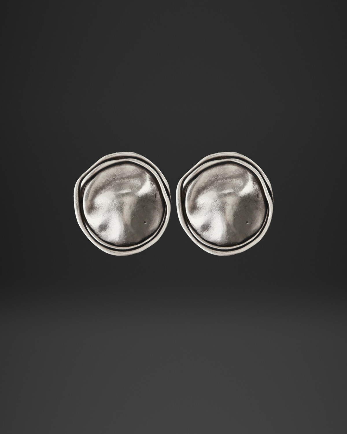 Molten Rimmed Disc Clip-On Earrings