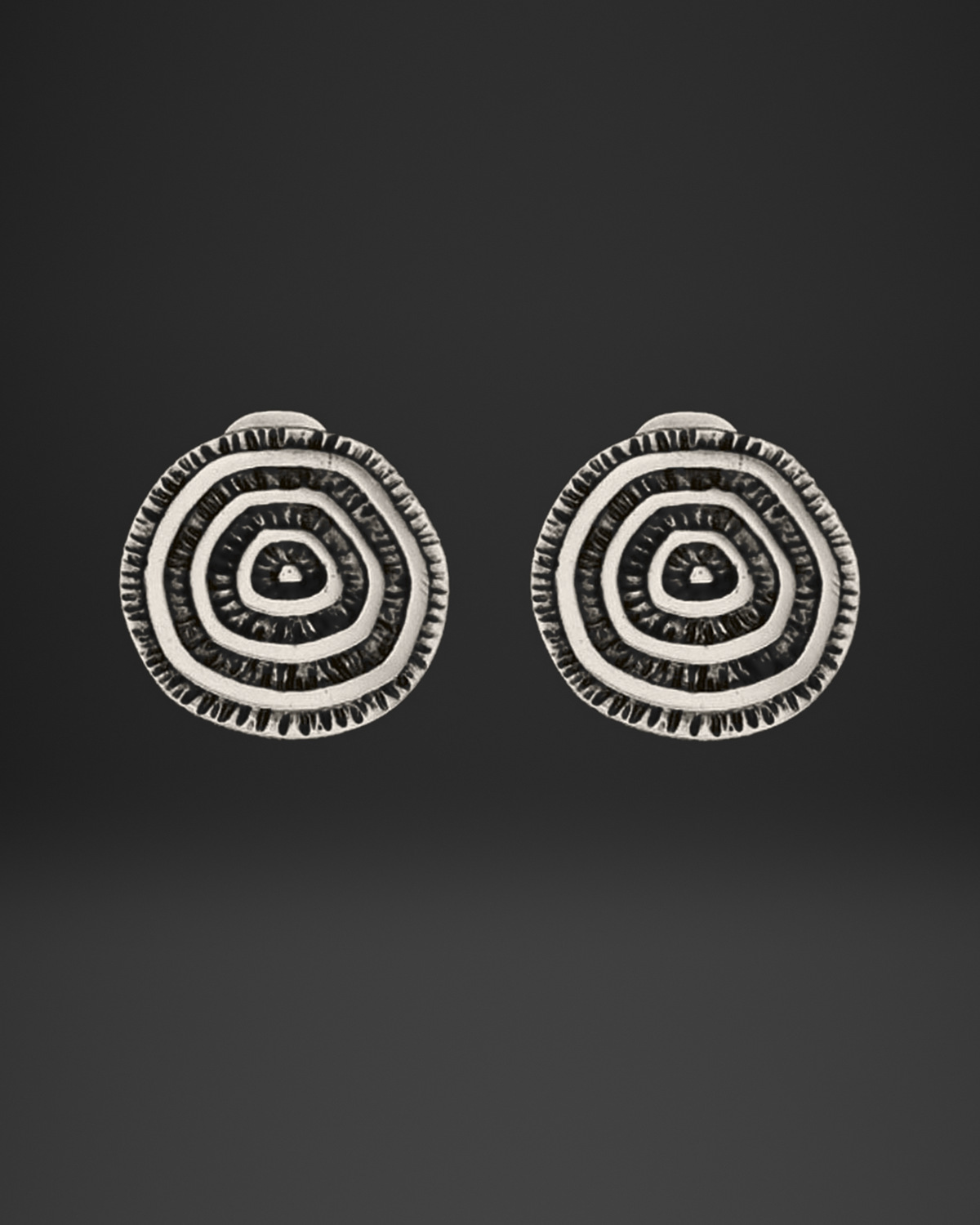 Concentric Ripple Sun Clip-On Earrings