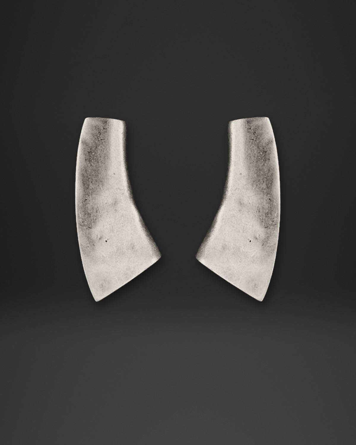 Curved Horn Plate Clip-On Earrings