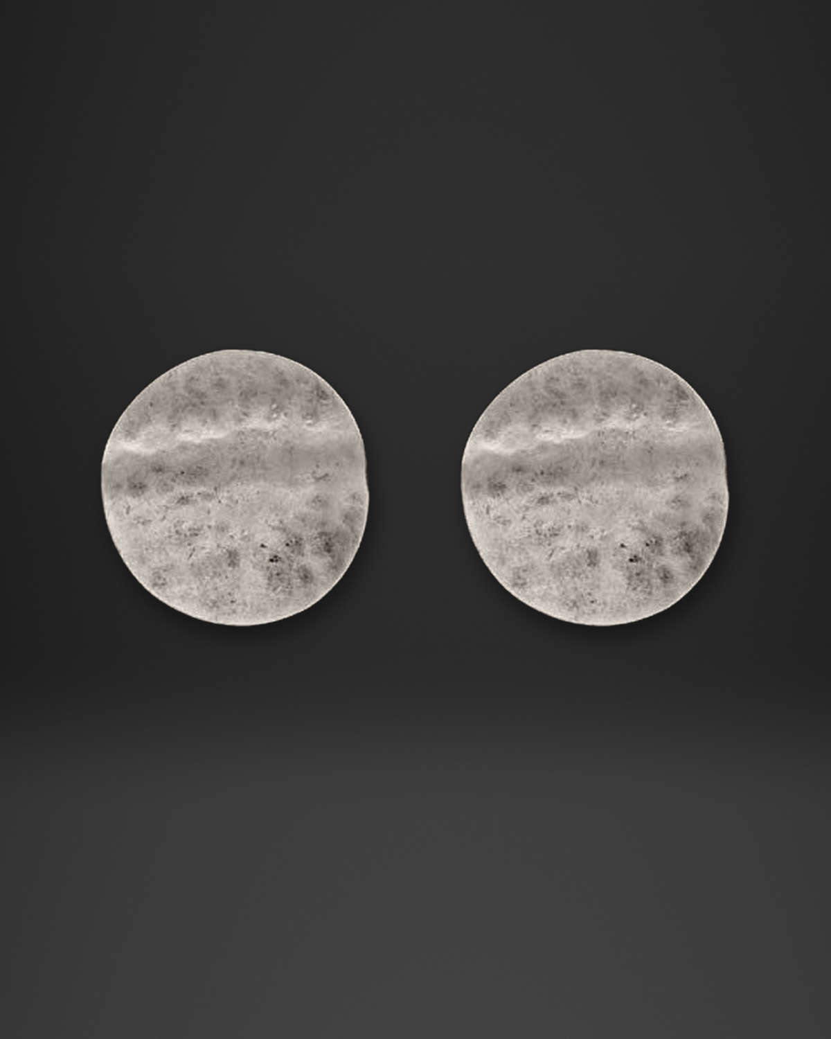 Wavy Hammered Disc Clip-On Earrings