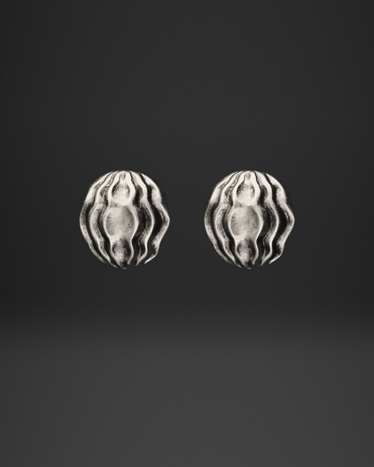 Wavy Seed Pod Clip-On Earrings