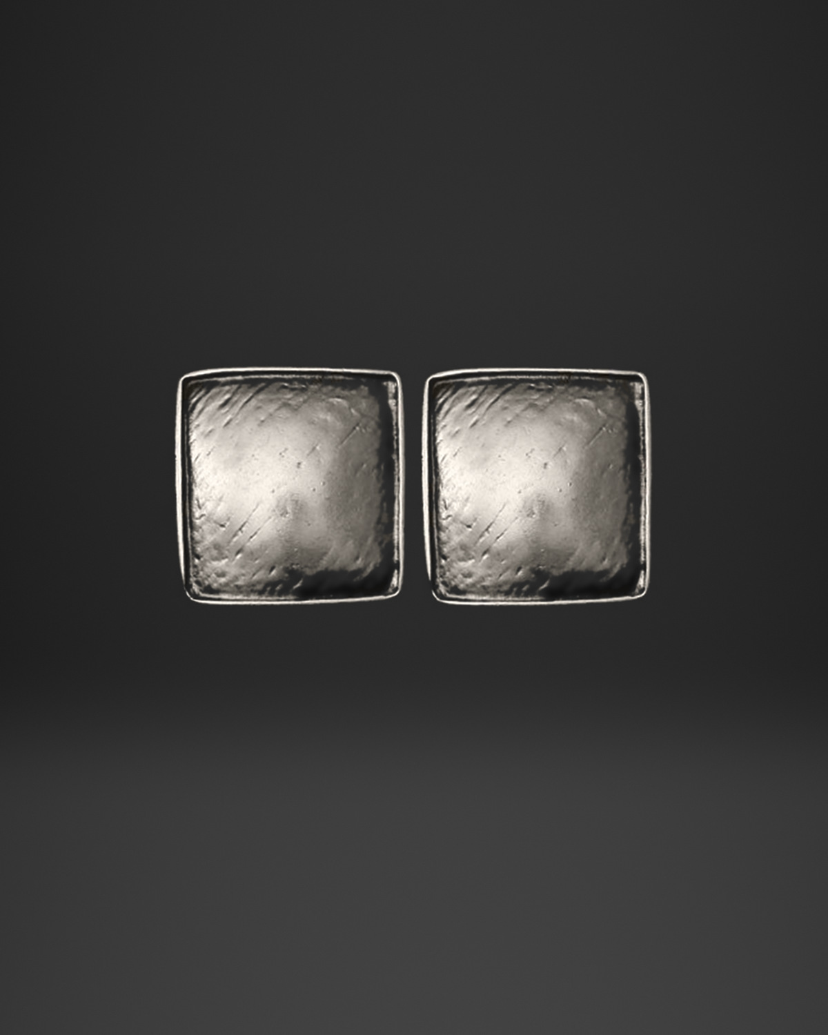 Brushed Square Cushion Clip-On Earrings