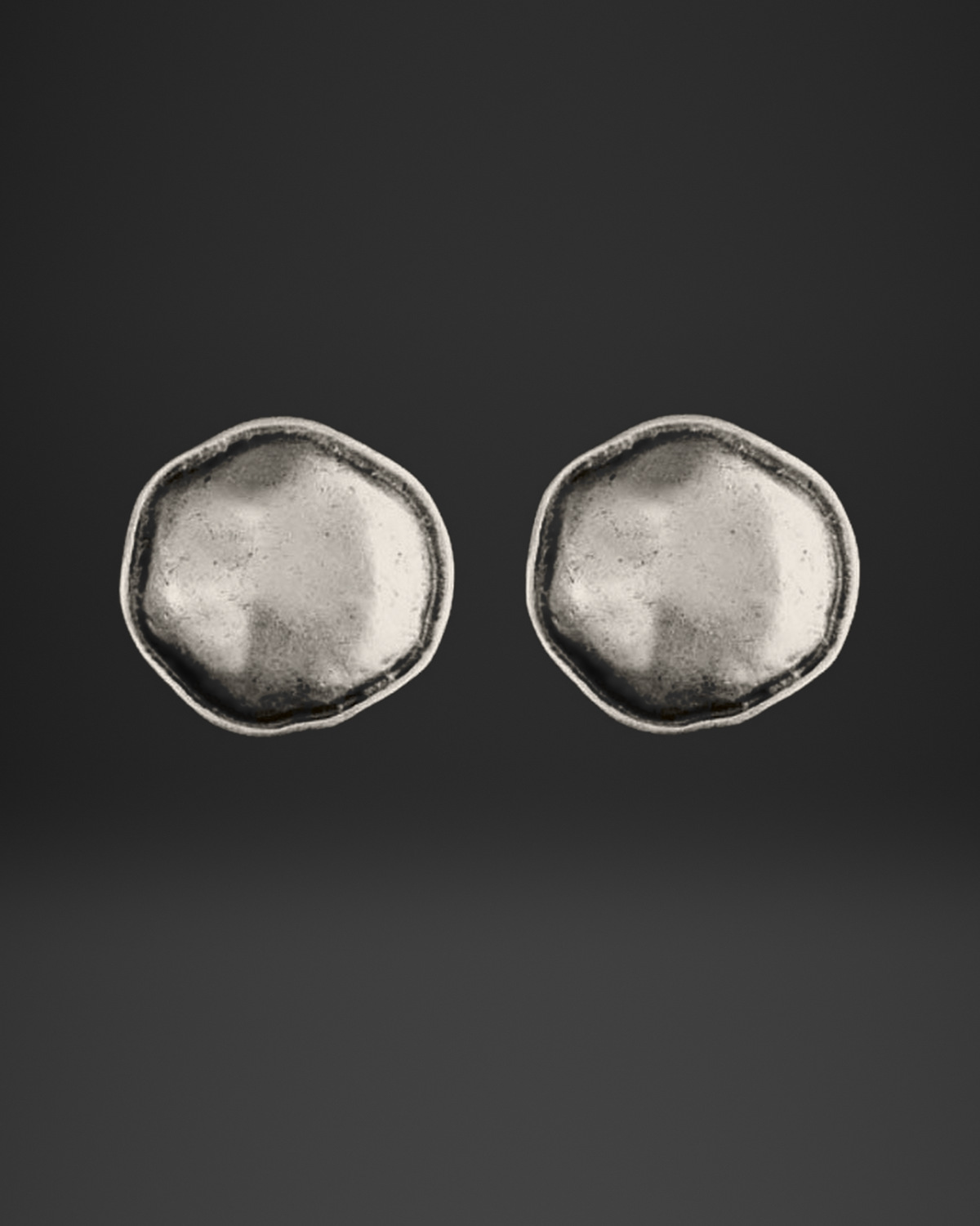 Organic Round Dome Clip-On Earrings