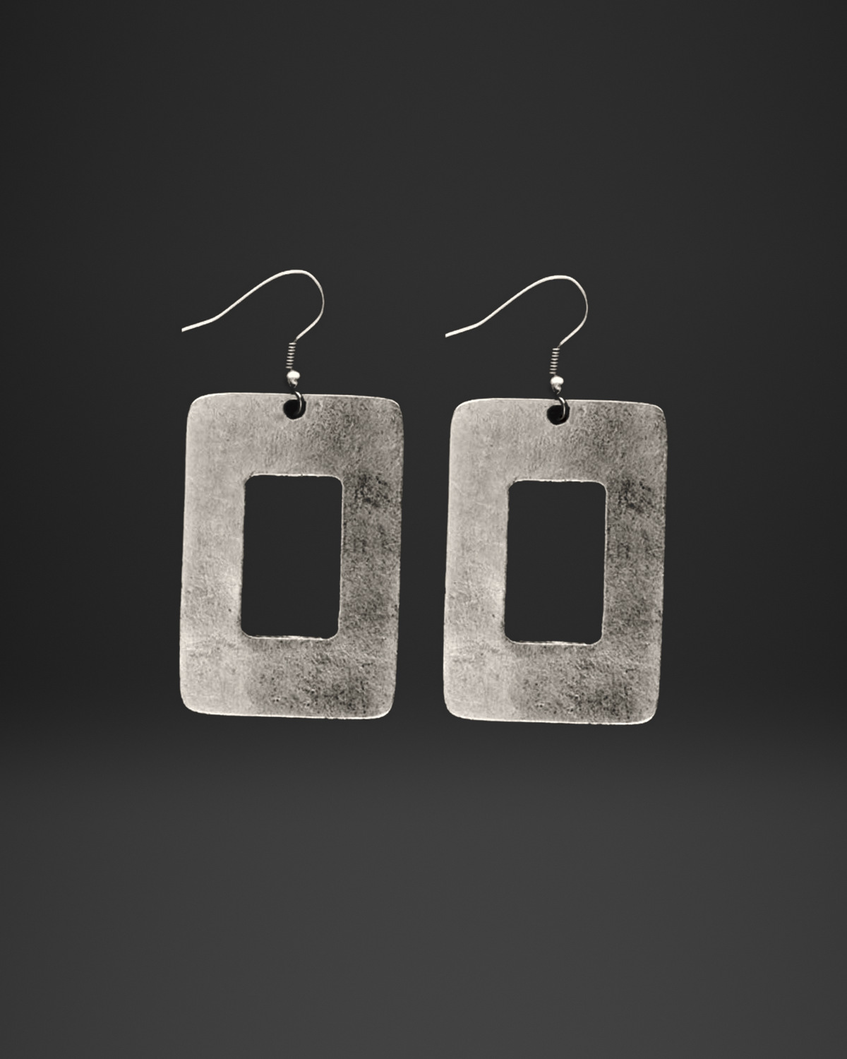 Rectangle Window Plate Earrings