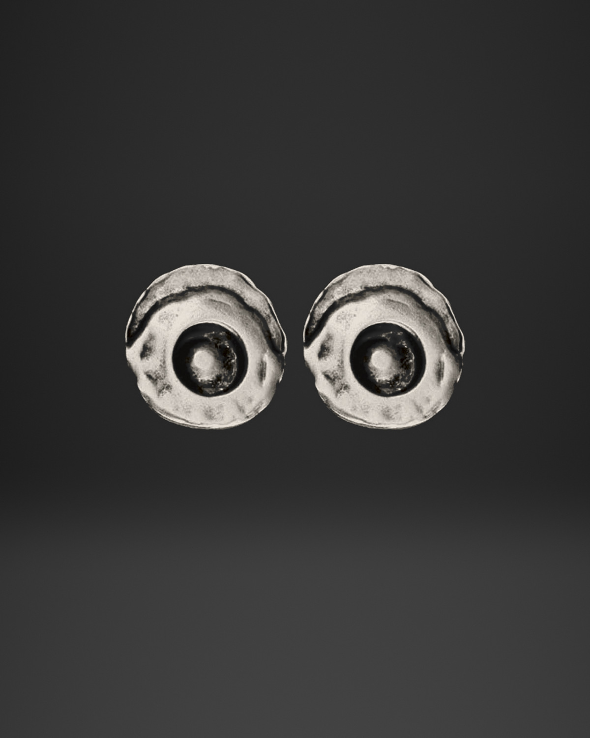 Cupped Dome Button Stud Earrings