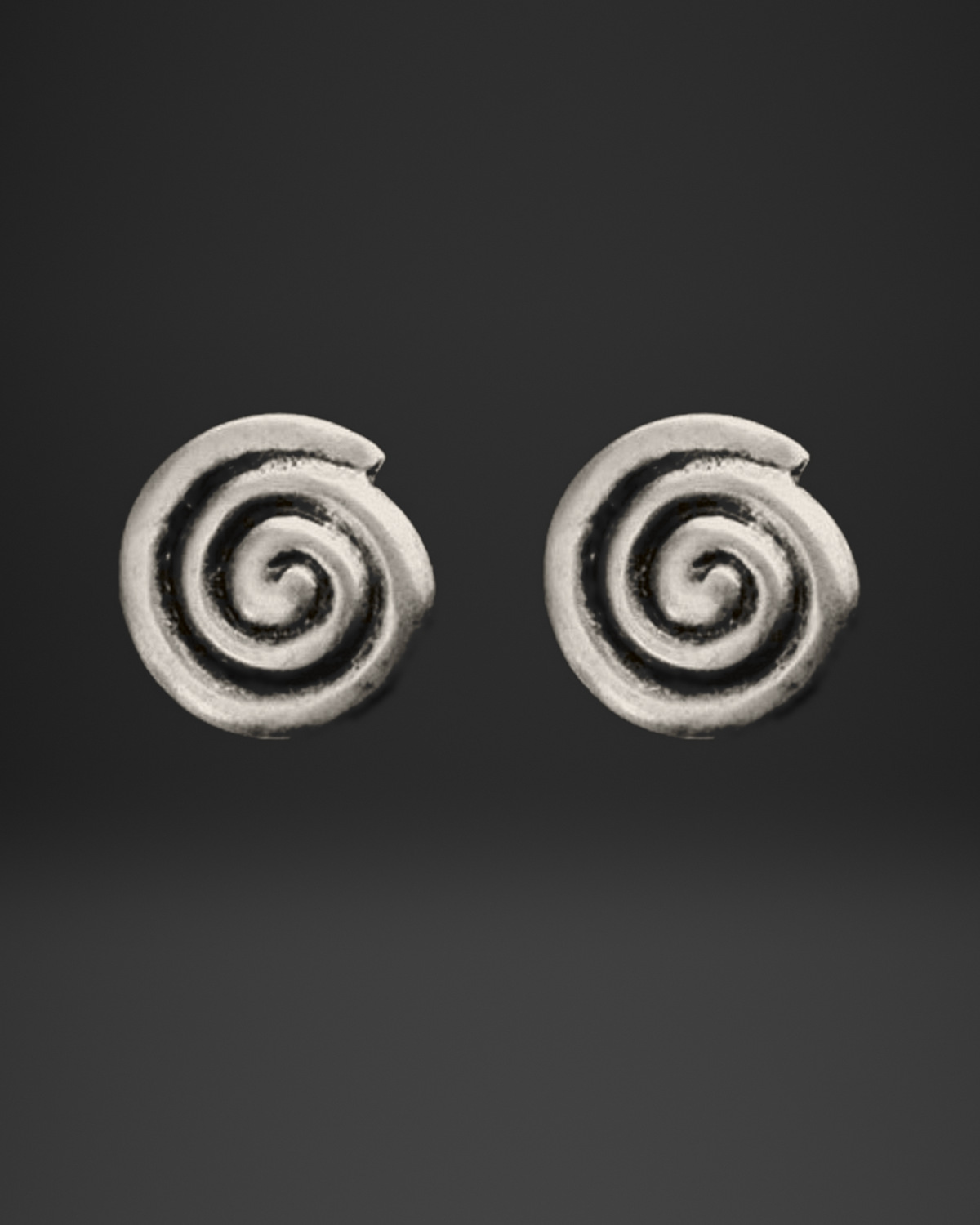 Bold Coil Spiral Stud Earrings