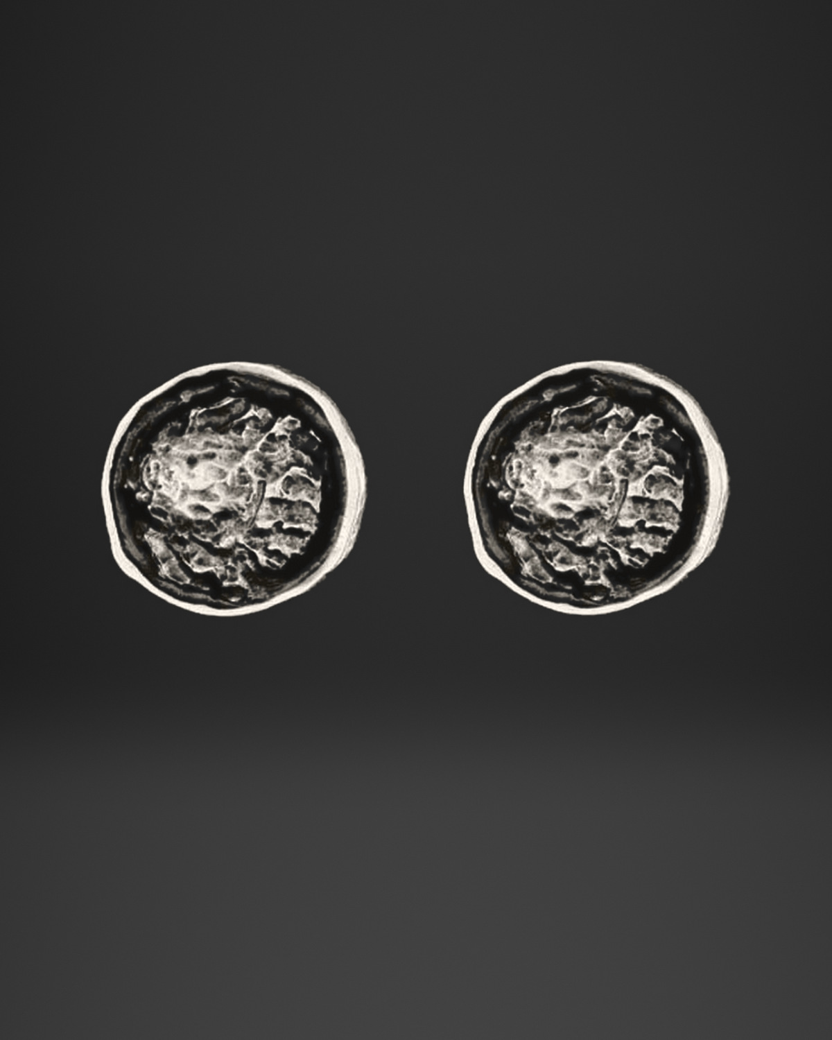 Molten Lava Disc Stud Earrings