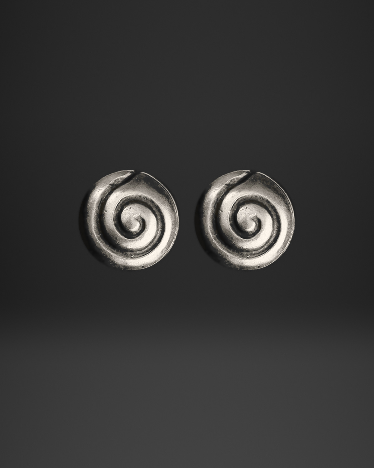 Rounded Swirl Stud Earrings