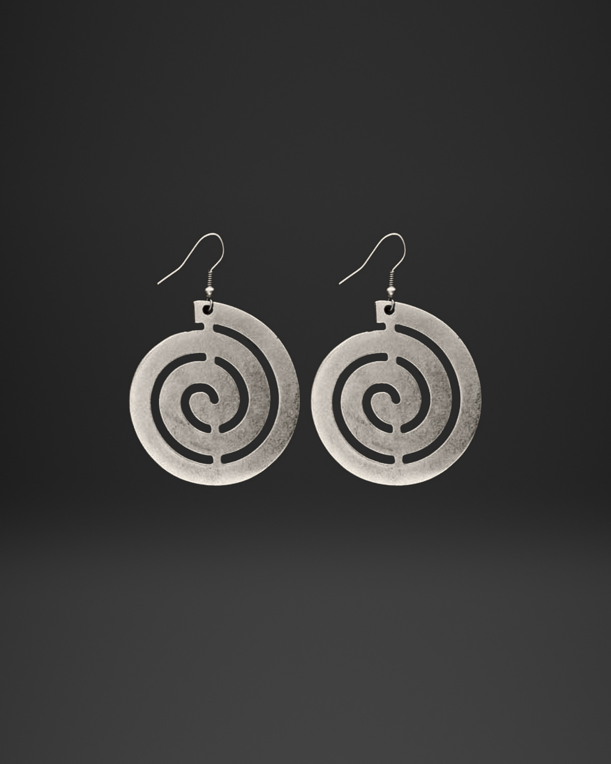 Labyrinth Spiral Disc Earrings