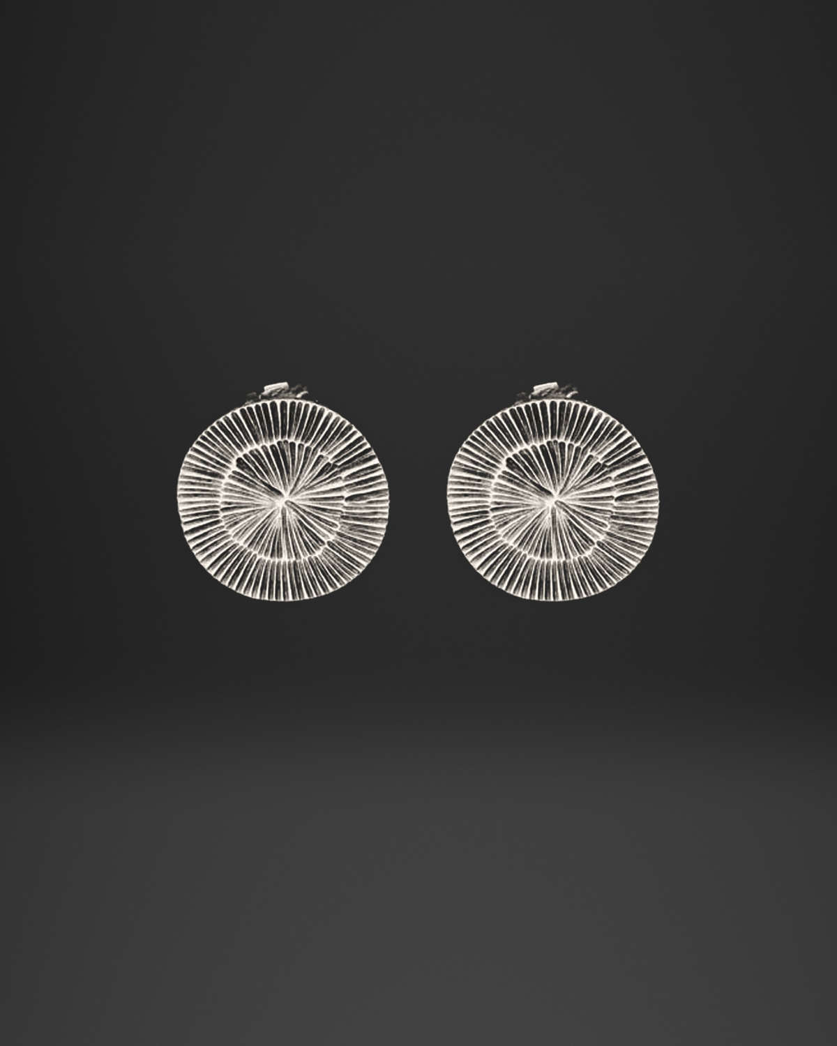 Radial Line Sunburst Stud Earrings