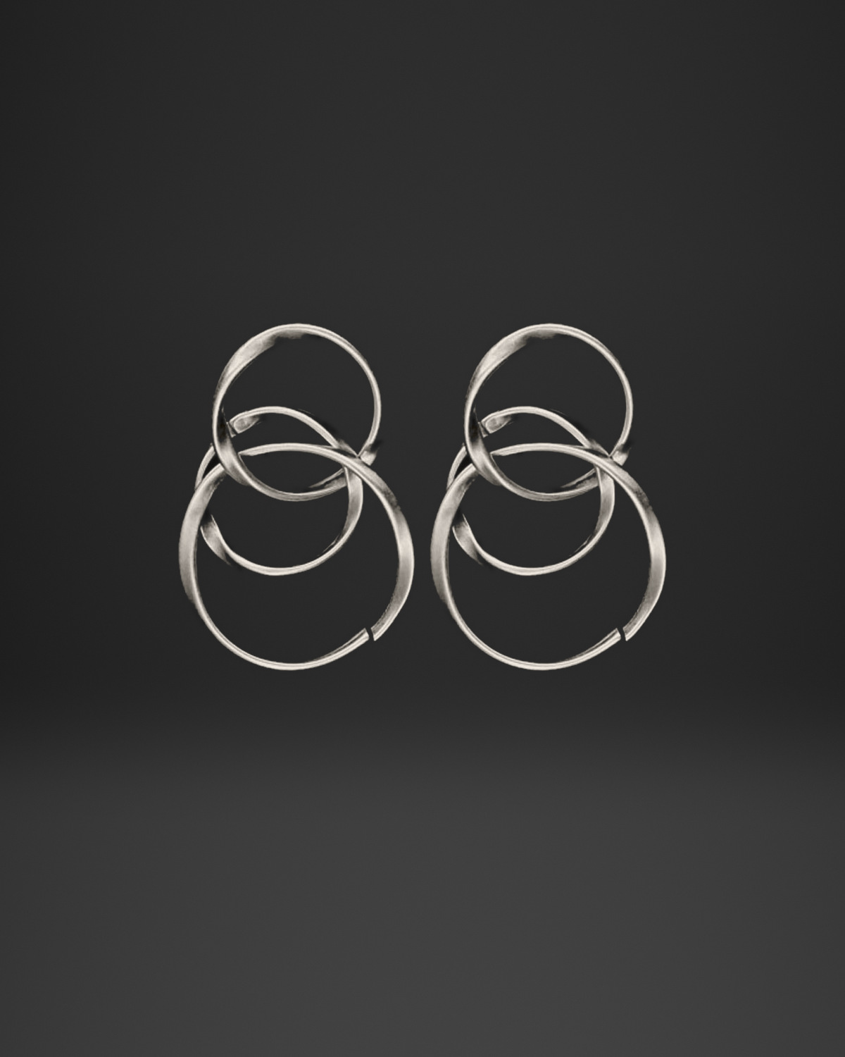 Interlocking Wire Hoop Stud Earrings