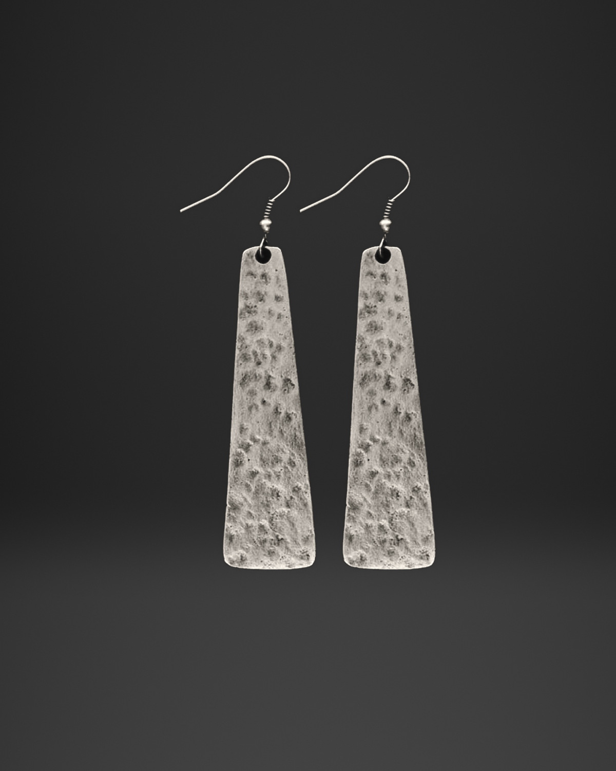 Hammered Long Paddle Earrings