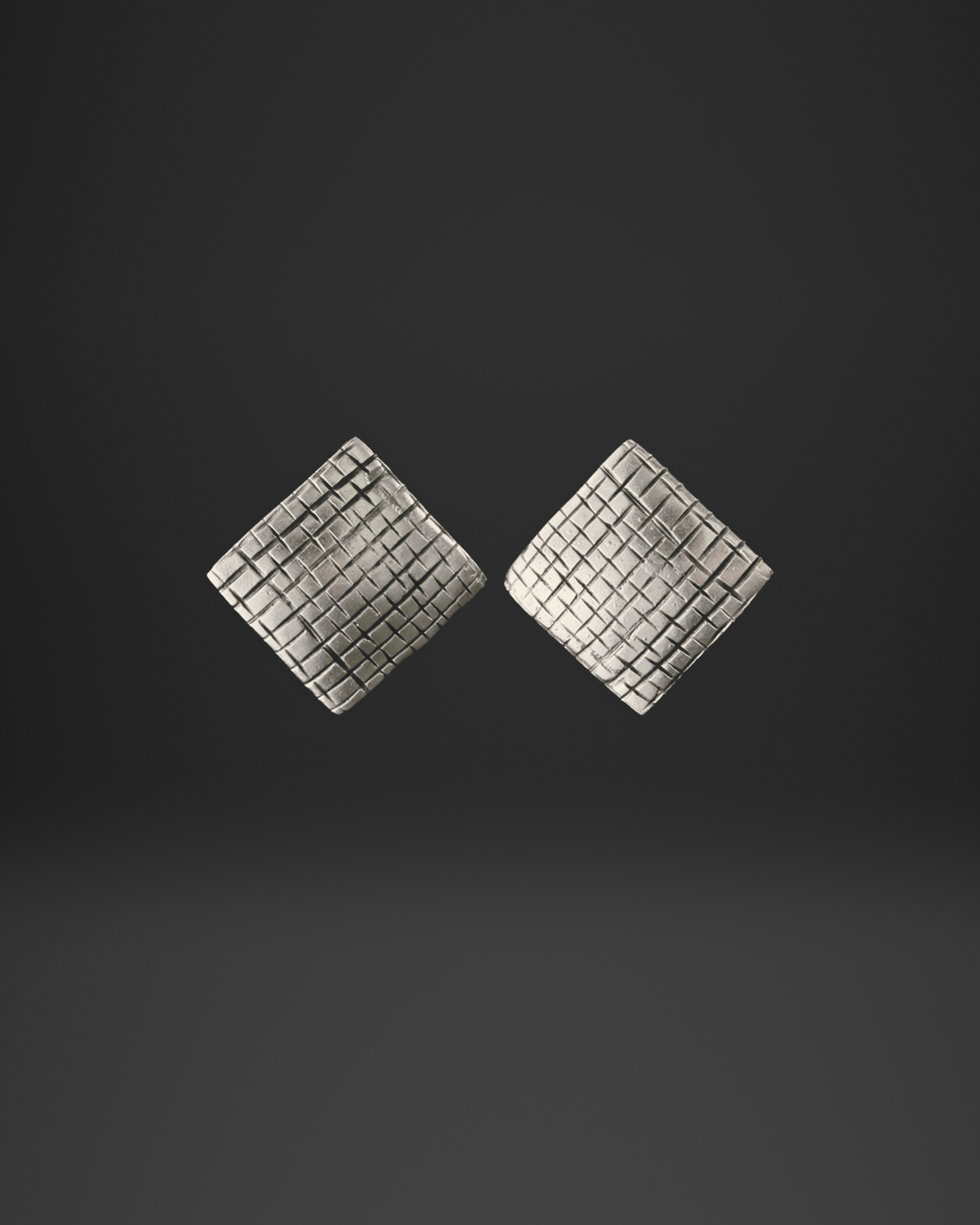 Basket Weave Diamond Clip-On Earrings