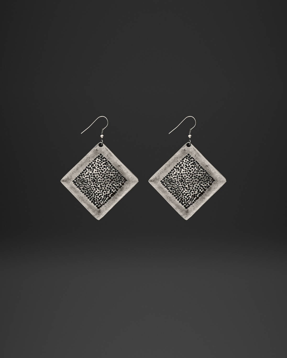Dotted Diamond Frame Earrings