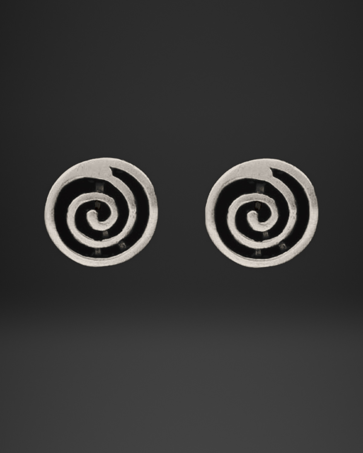 Cut-Out Spiral Disc Stud Earrings