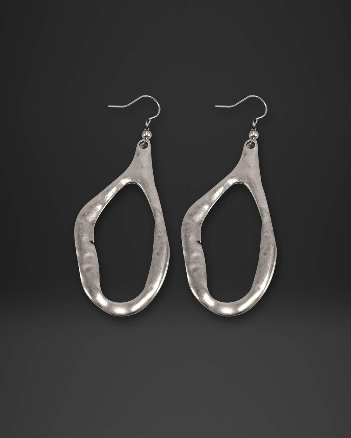 Organic Open Teardrop Earrings