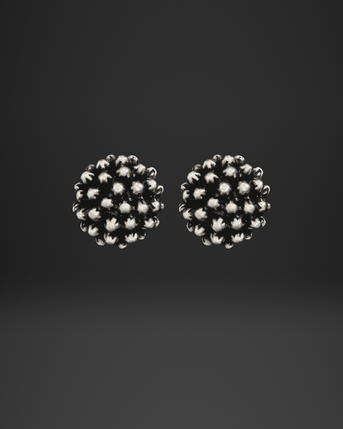 Bud Cluster Dome Clip-On Earrings