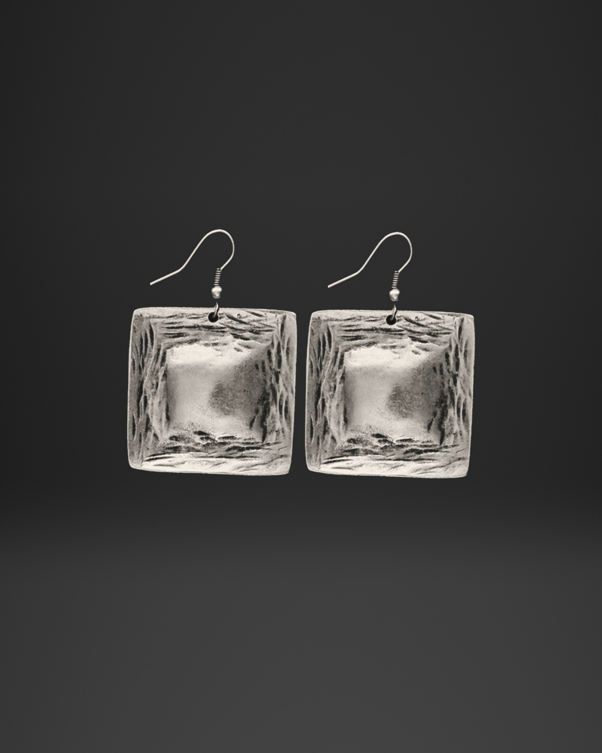 Textured Square Cushion Earrings
