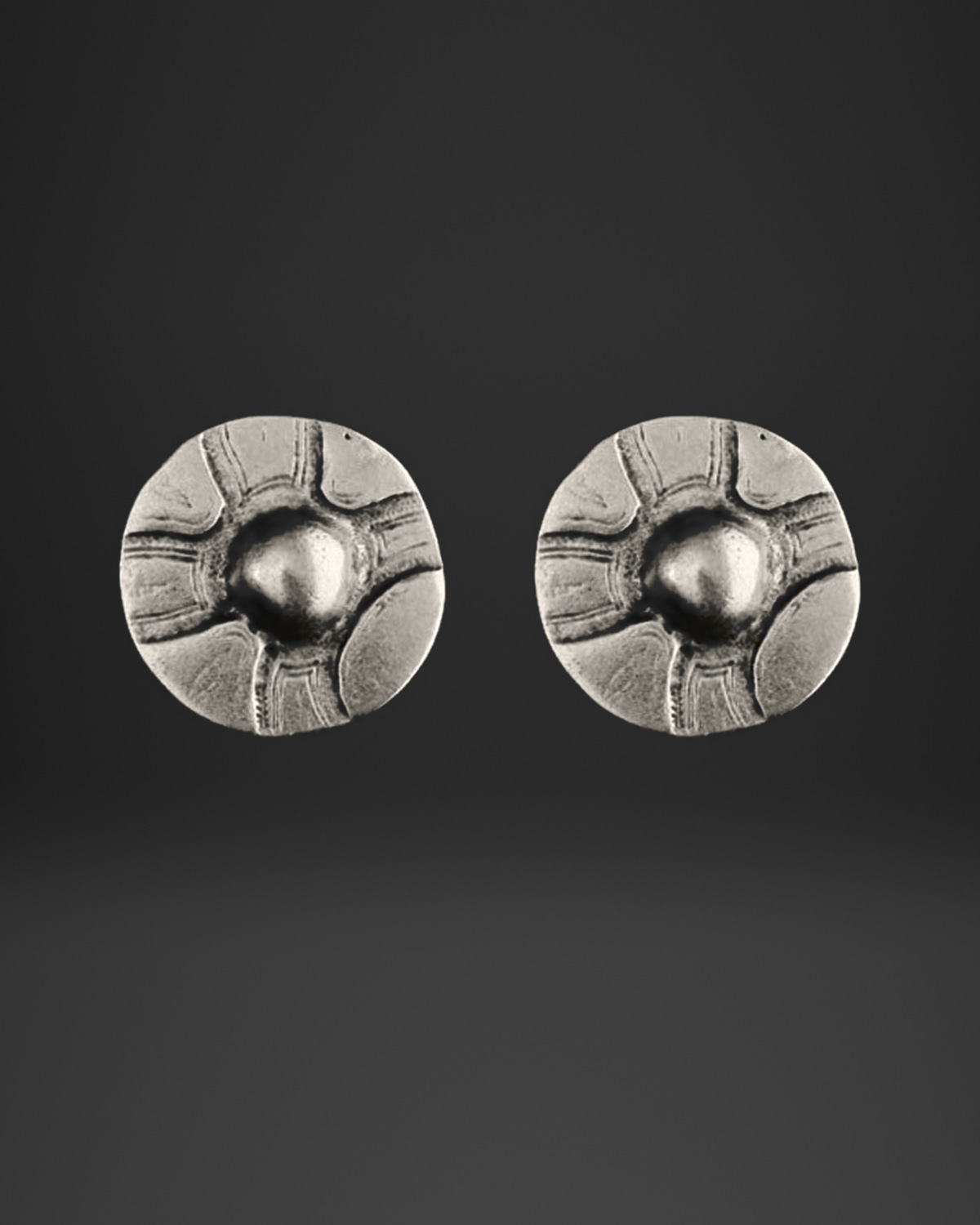 Cross Dome Disc Clip-On Earrings