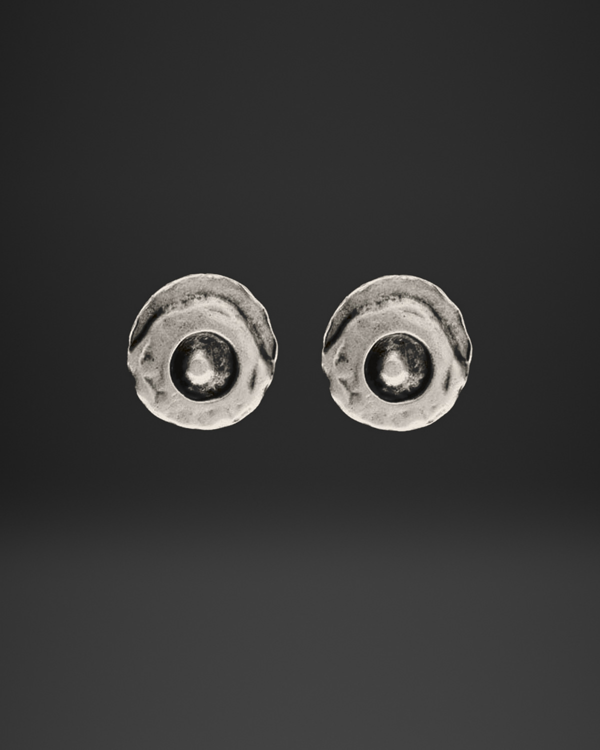 Cupped Dome Button Clip-On Earrings