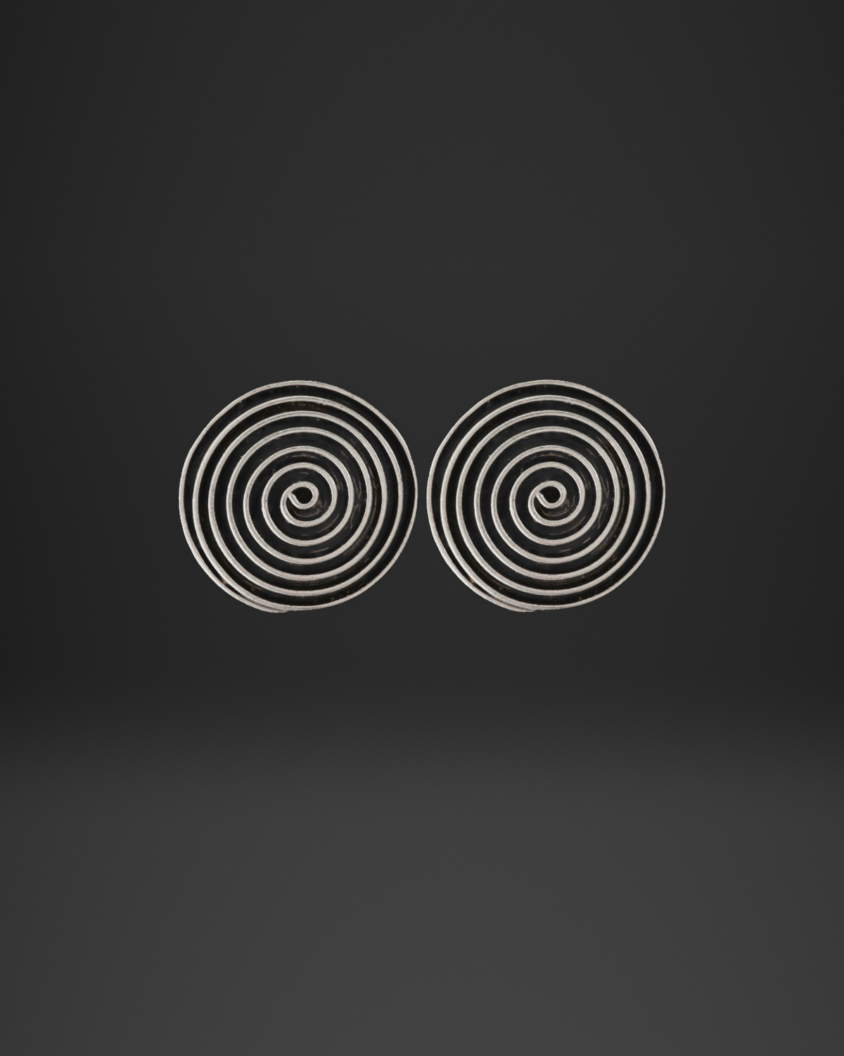 Wire Spiral Disc Clip-On Earrings