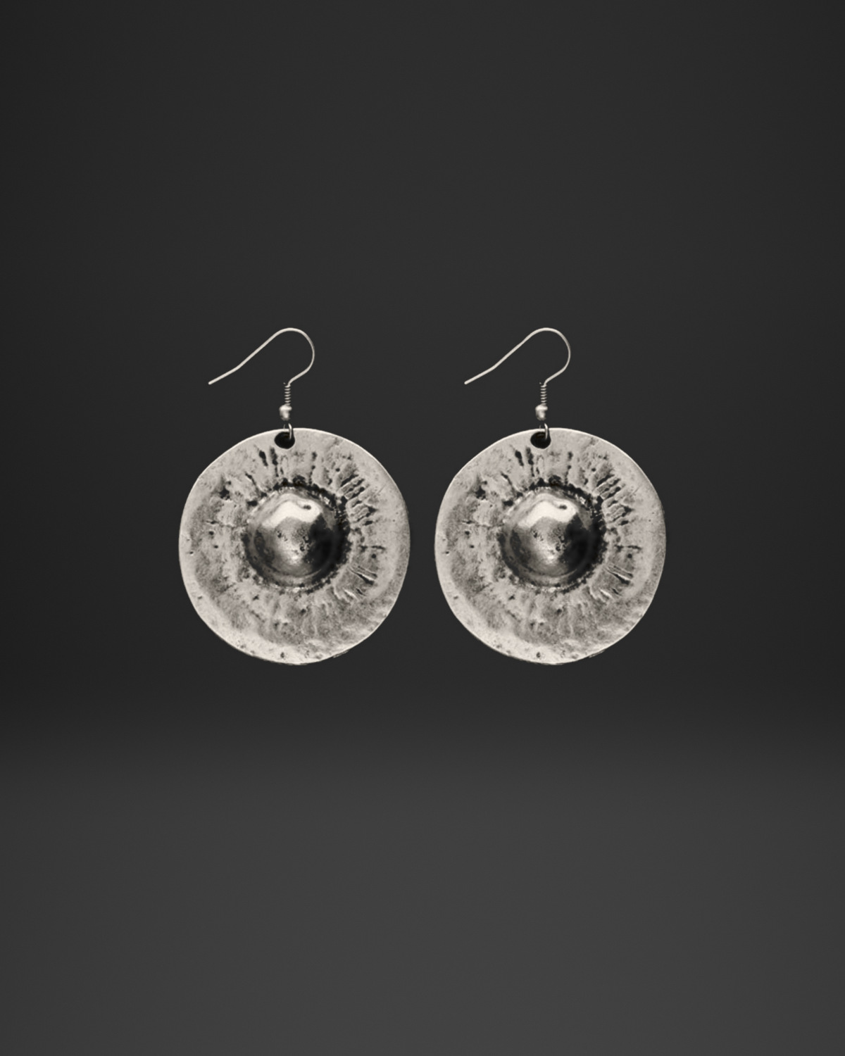 Sunburst Dome Disc Earrings