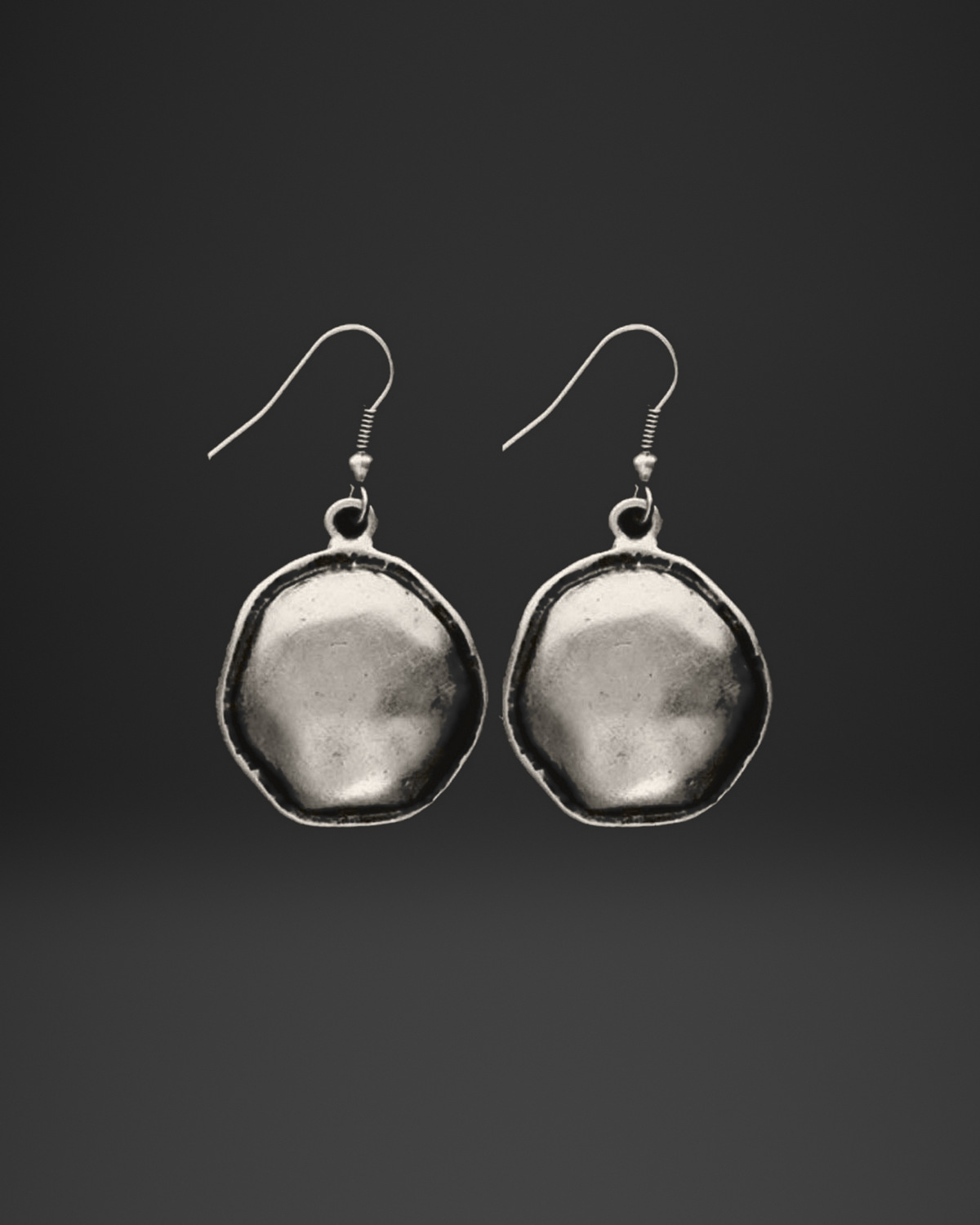 Rimmed Organic Disc Earrings