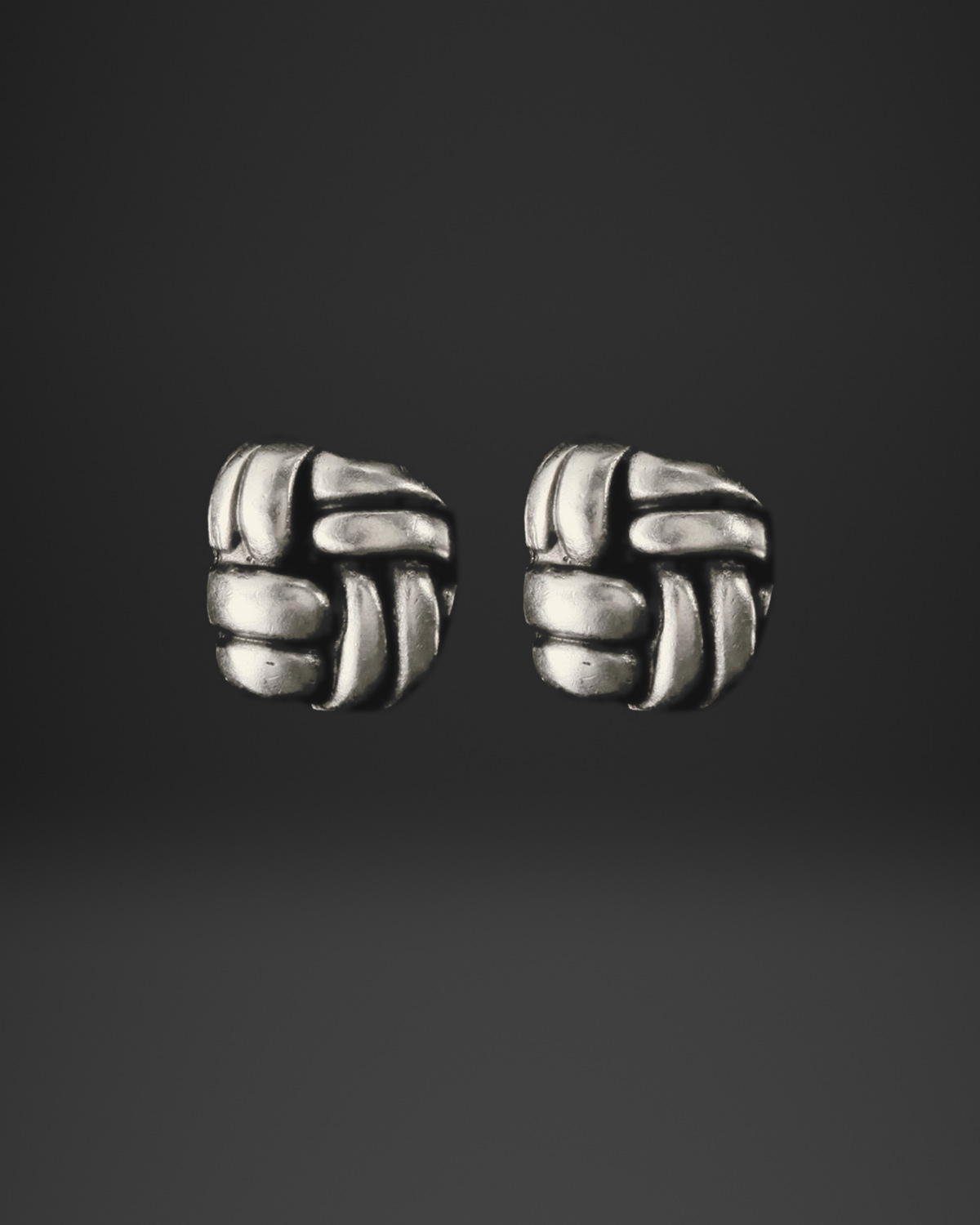 Woven Knot Square Clip-On Earrings