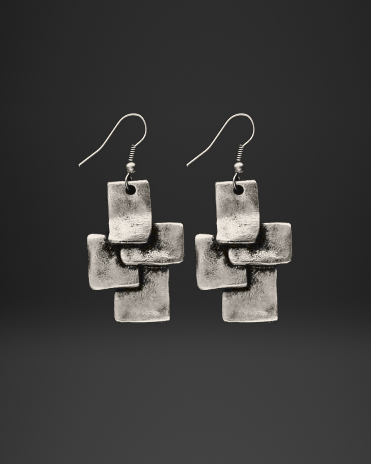 Stacked Square Tile Earrings