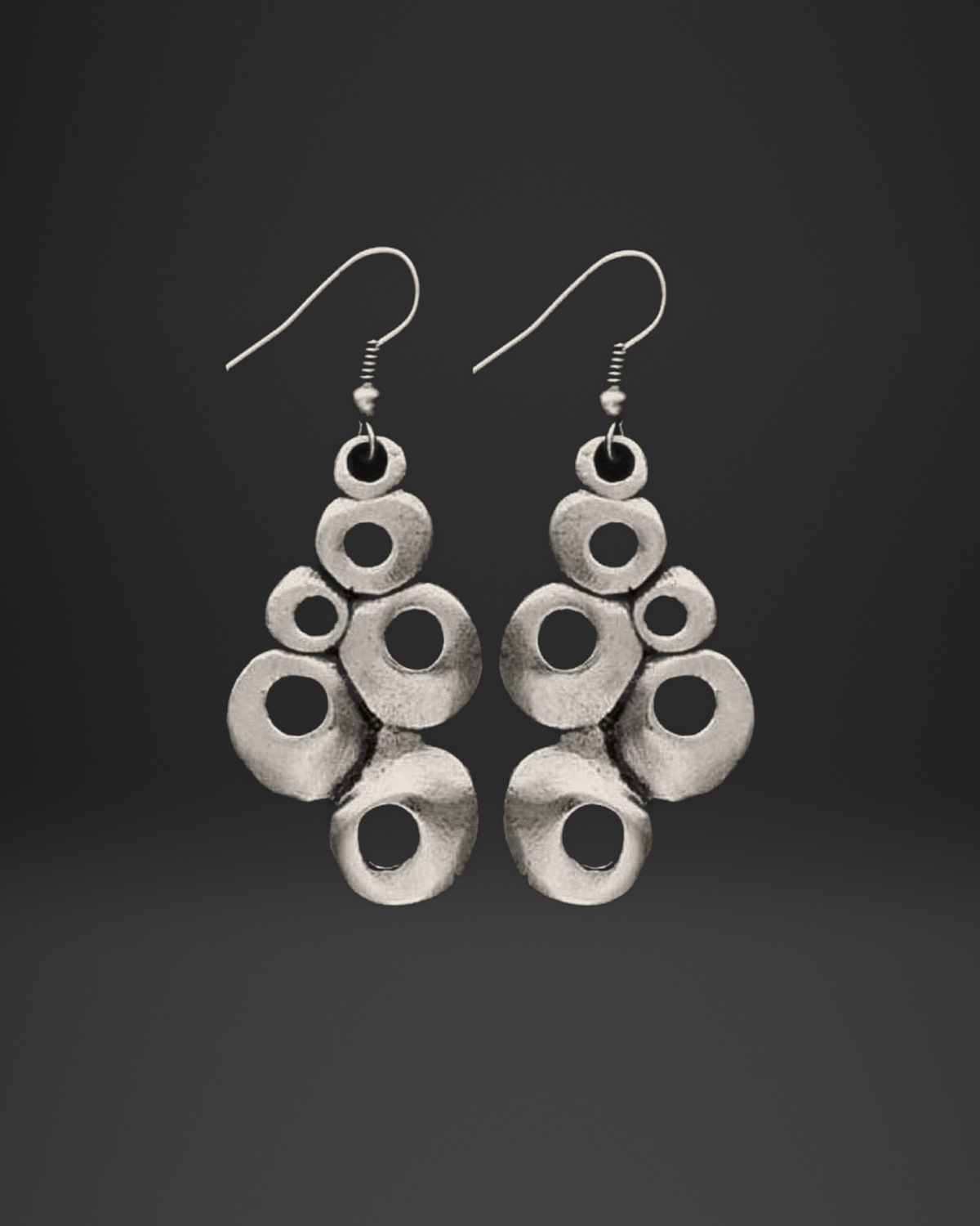 Bubble Ring Cluster Drop Earrings