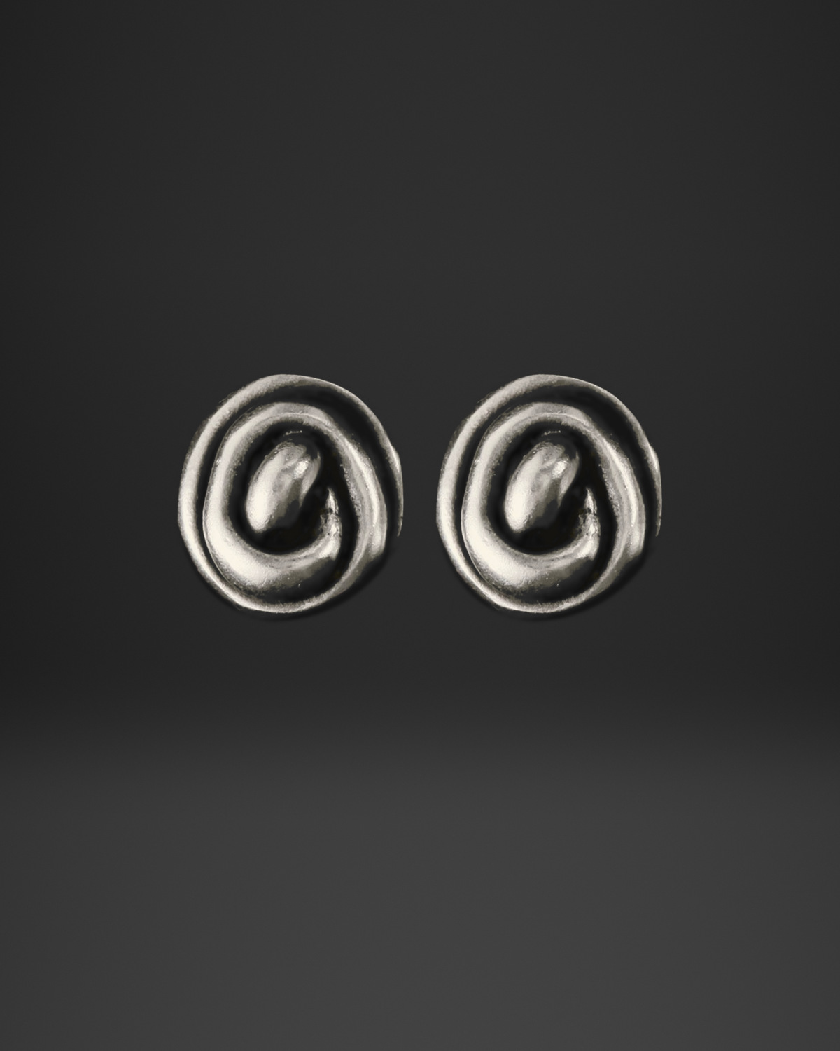 Swirl Bean Stud Earrings