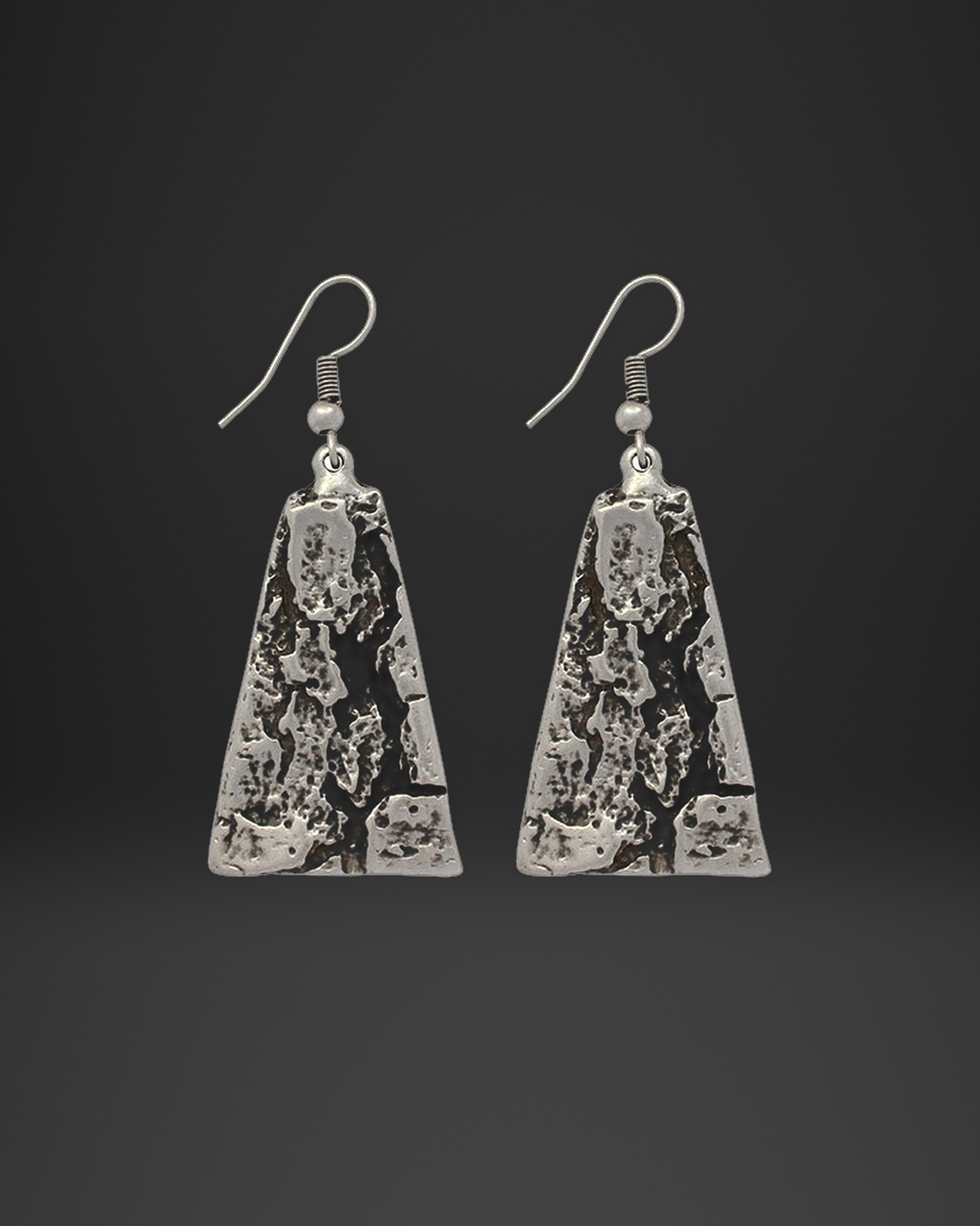 Lava Texture Trapeze Earrings