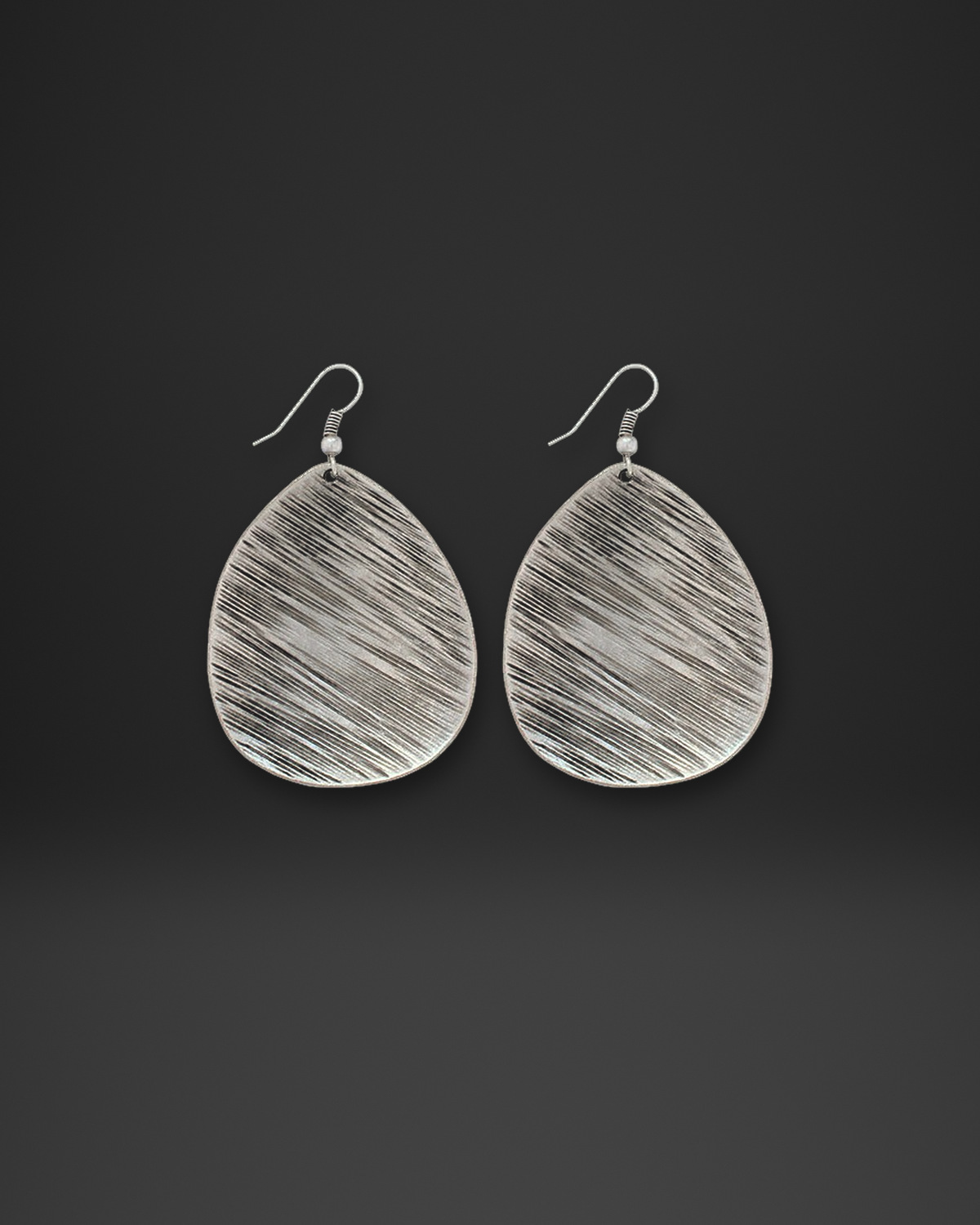 Brushed Teardrop Plate Earrings