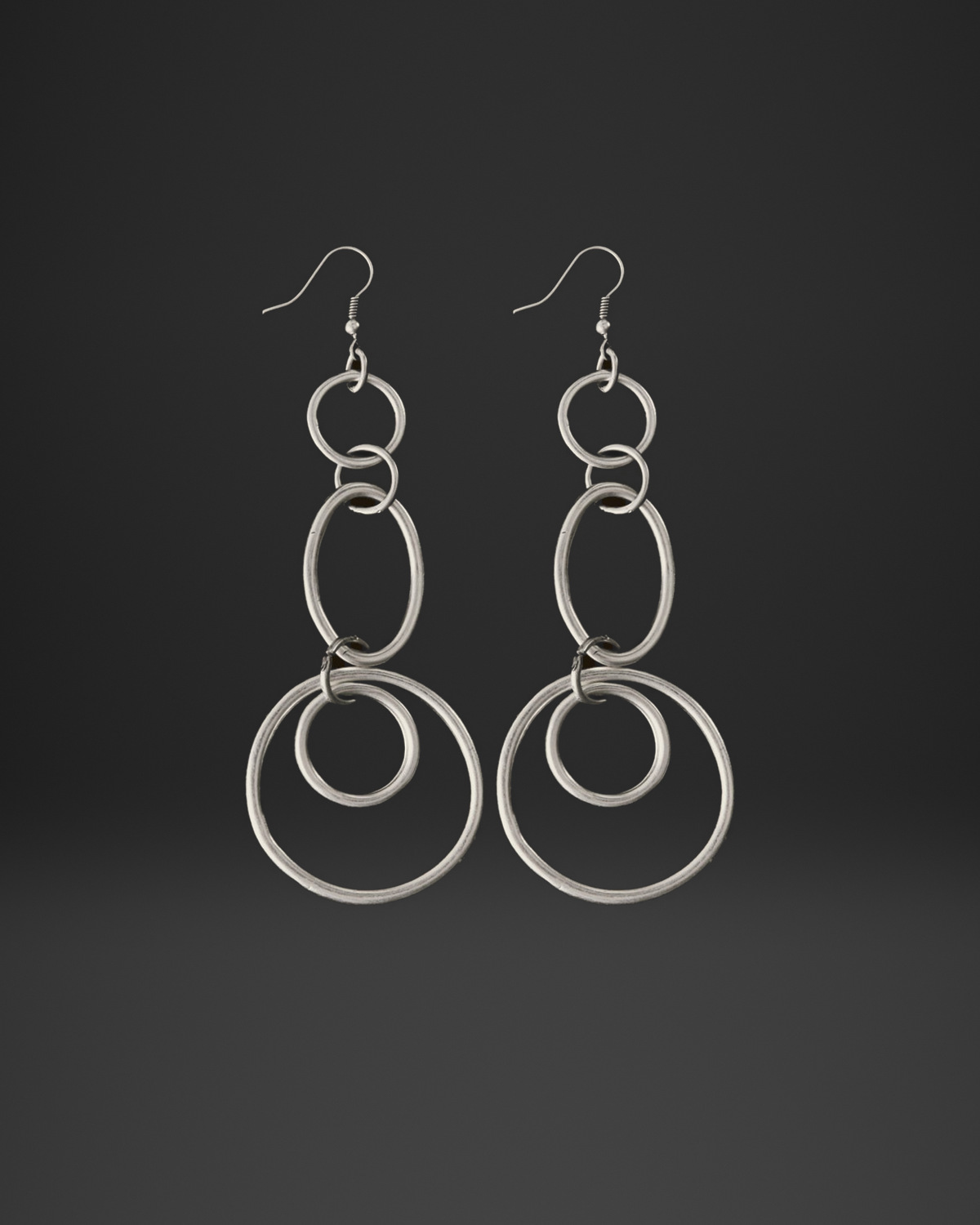Graduated Ring Chain Earrings