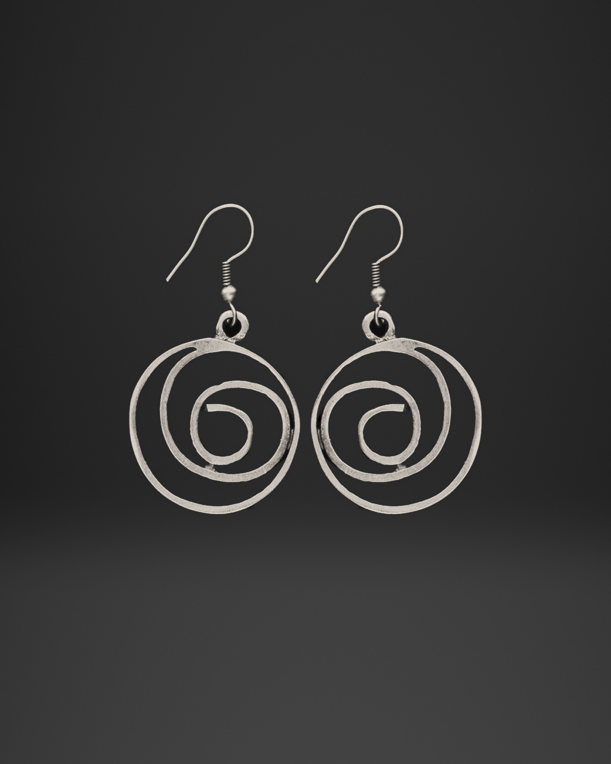 Open Wire Spiral Hoop Earrings
