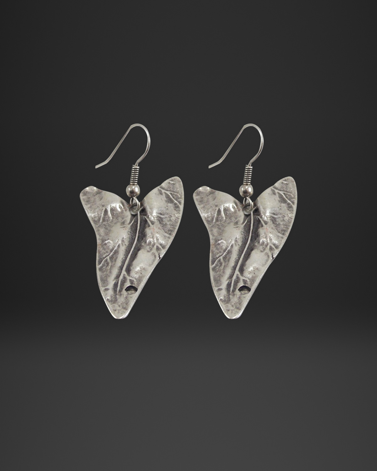 Sculpted Heart Leaf Earrings