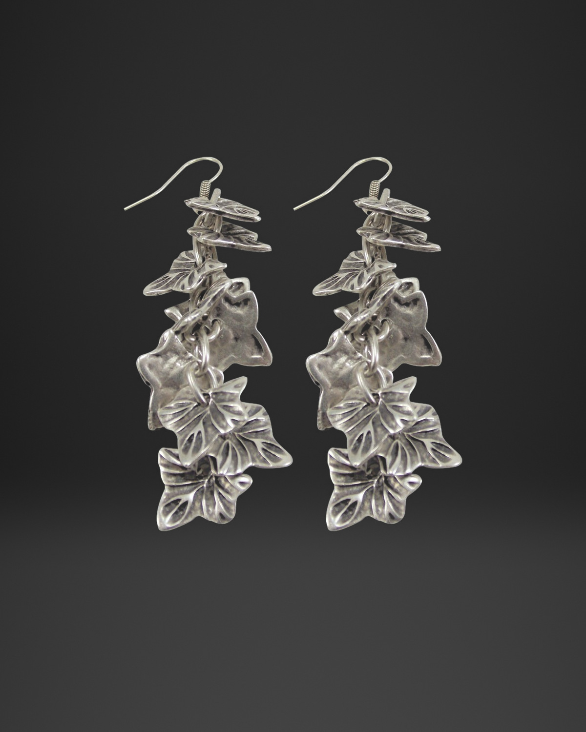 Long Ivy Leaf Cascade Earrings