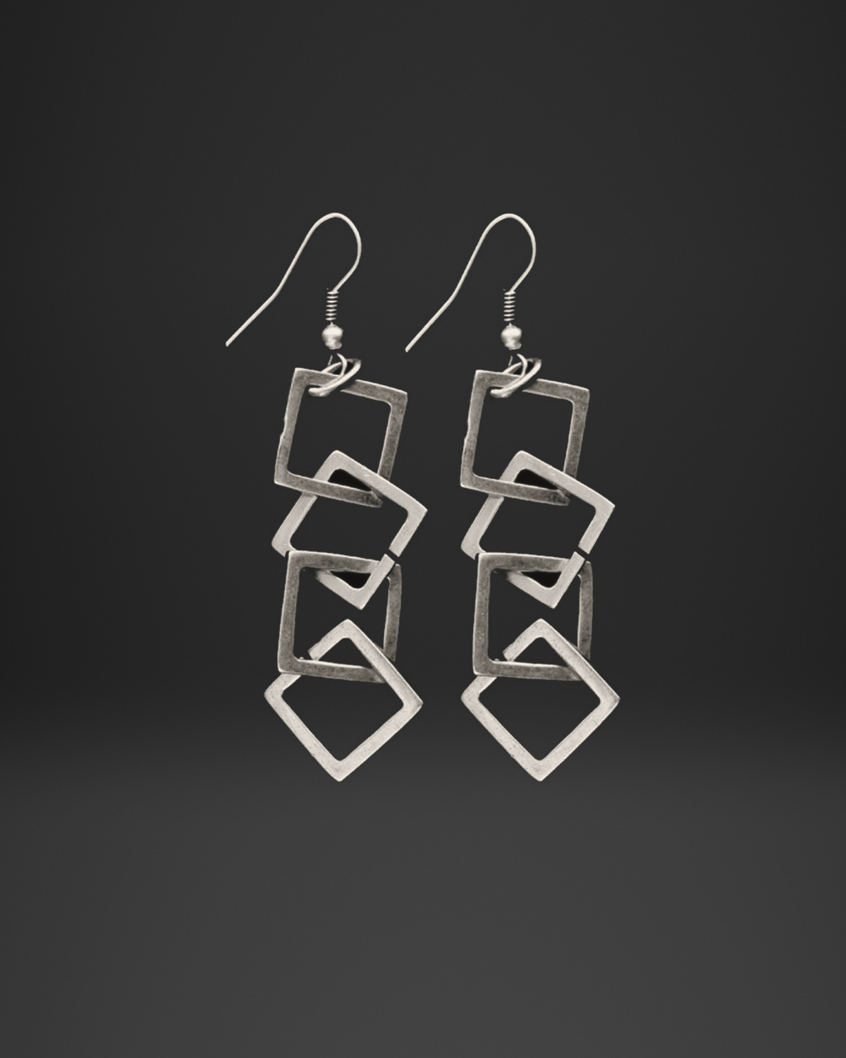 Tumbling Square Frames Earrings