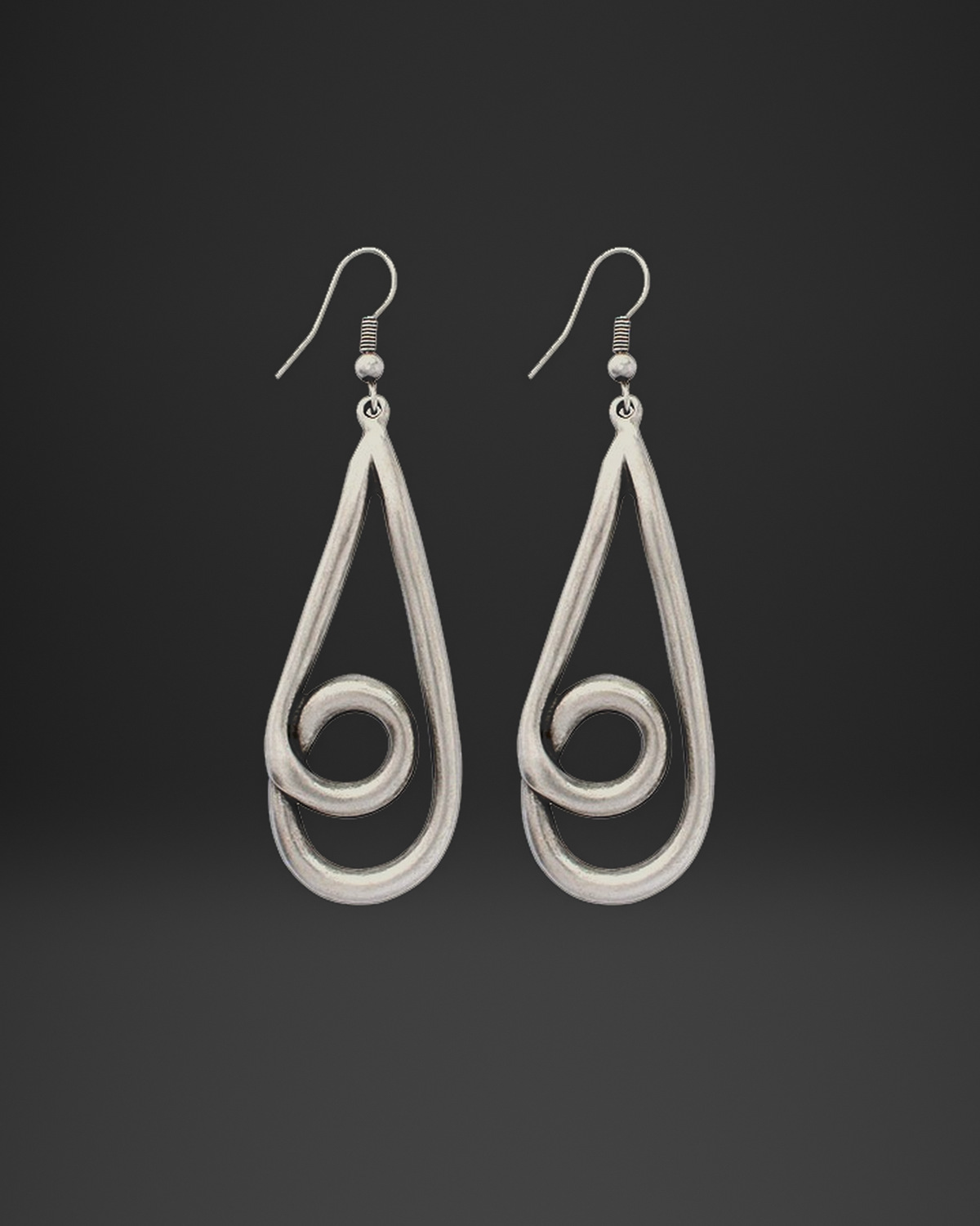 Teardrop Loop Swirl Earrings
